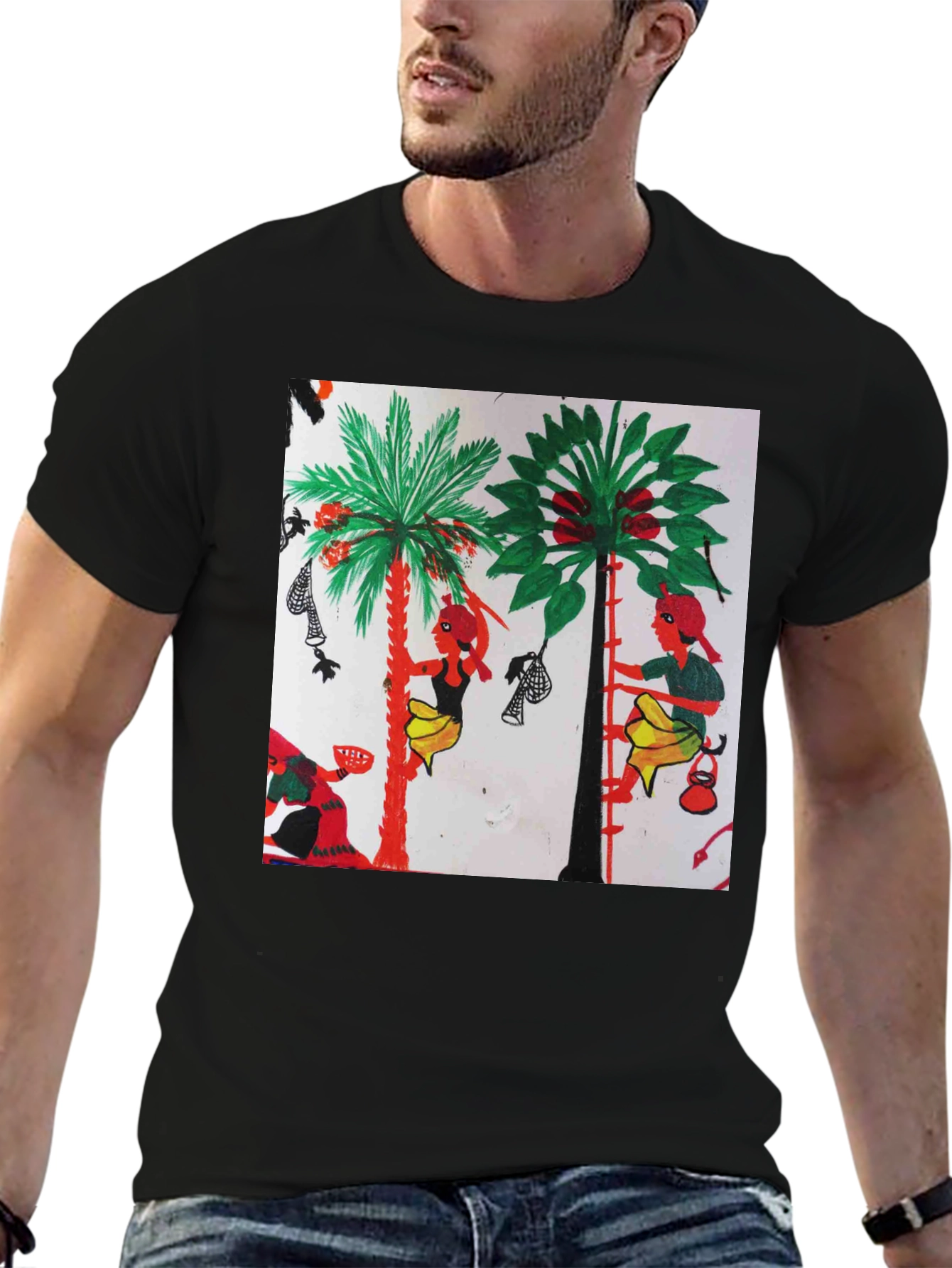 Artistic Print Black T-Shirt