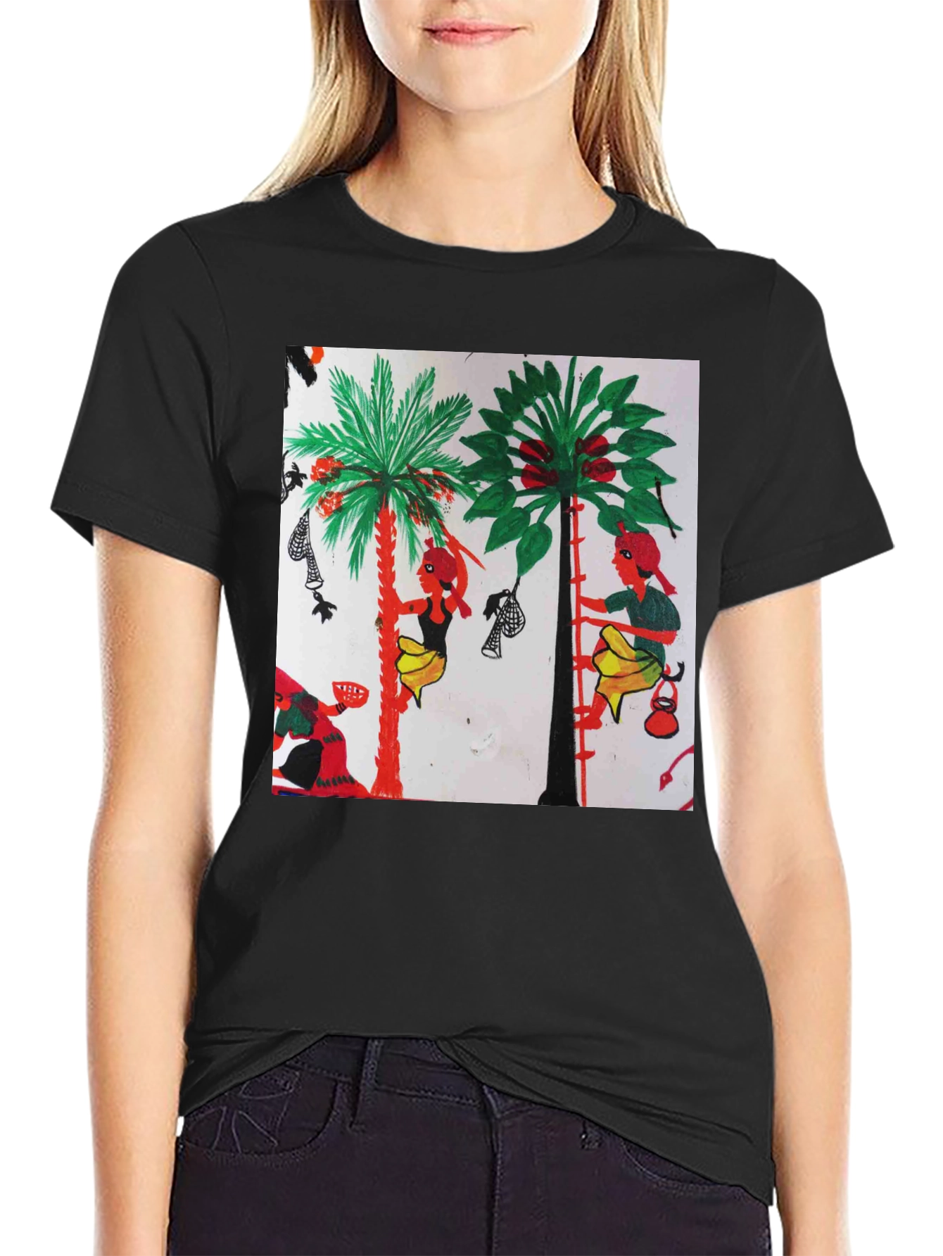 Artistic Print Black T-Shirt