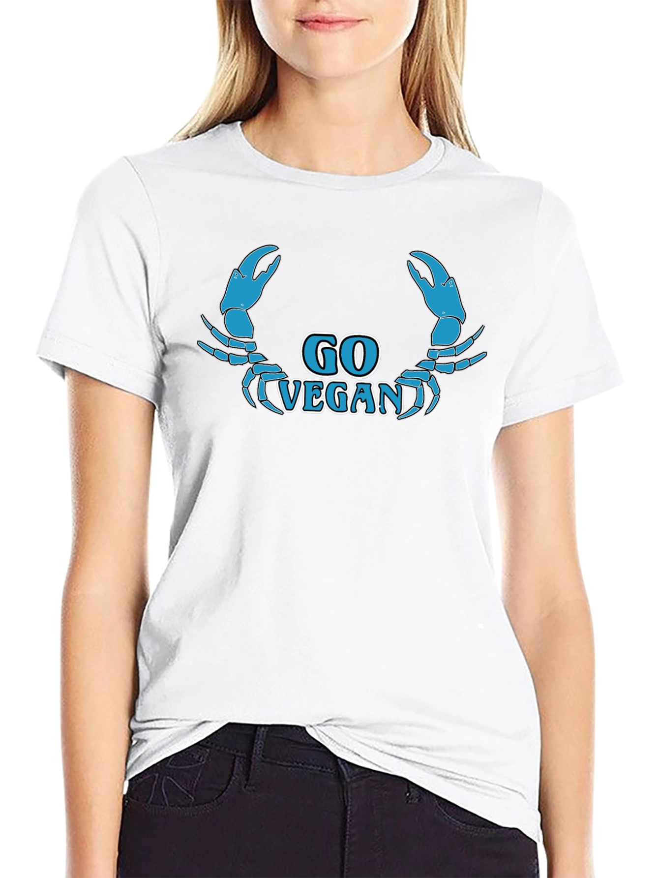 Go Vegan Crab Graphic T-Shirt