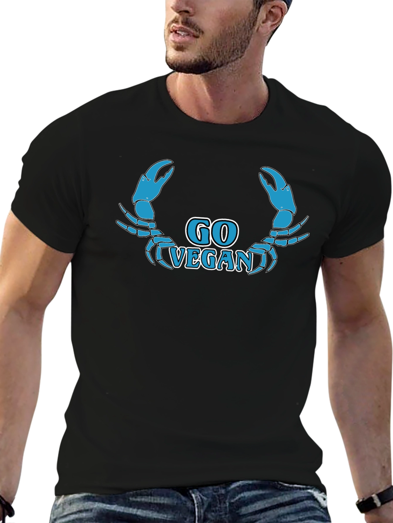 Go Vegan Crab Graphic T-Shirt