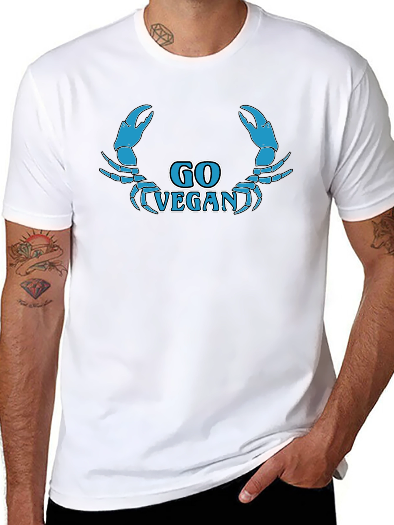 Go Vegan Crab Graphic T-Shirt