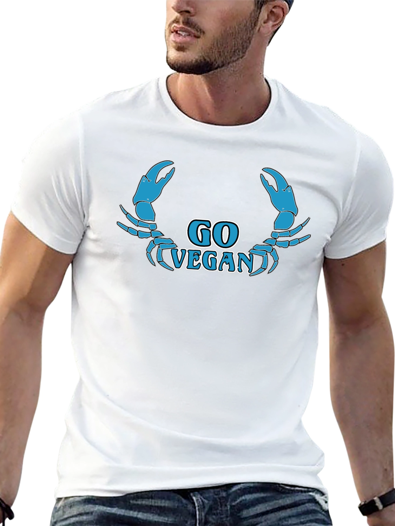 Go Vegan Crab Graphic T-Shirt