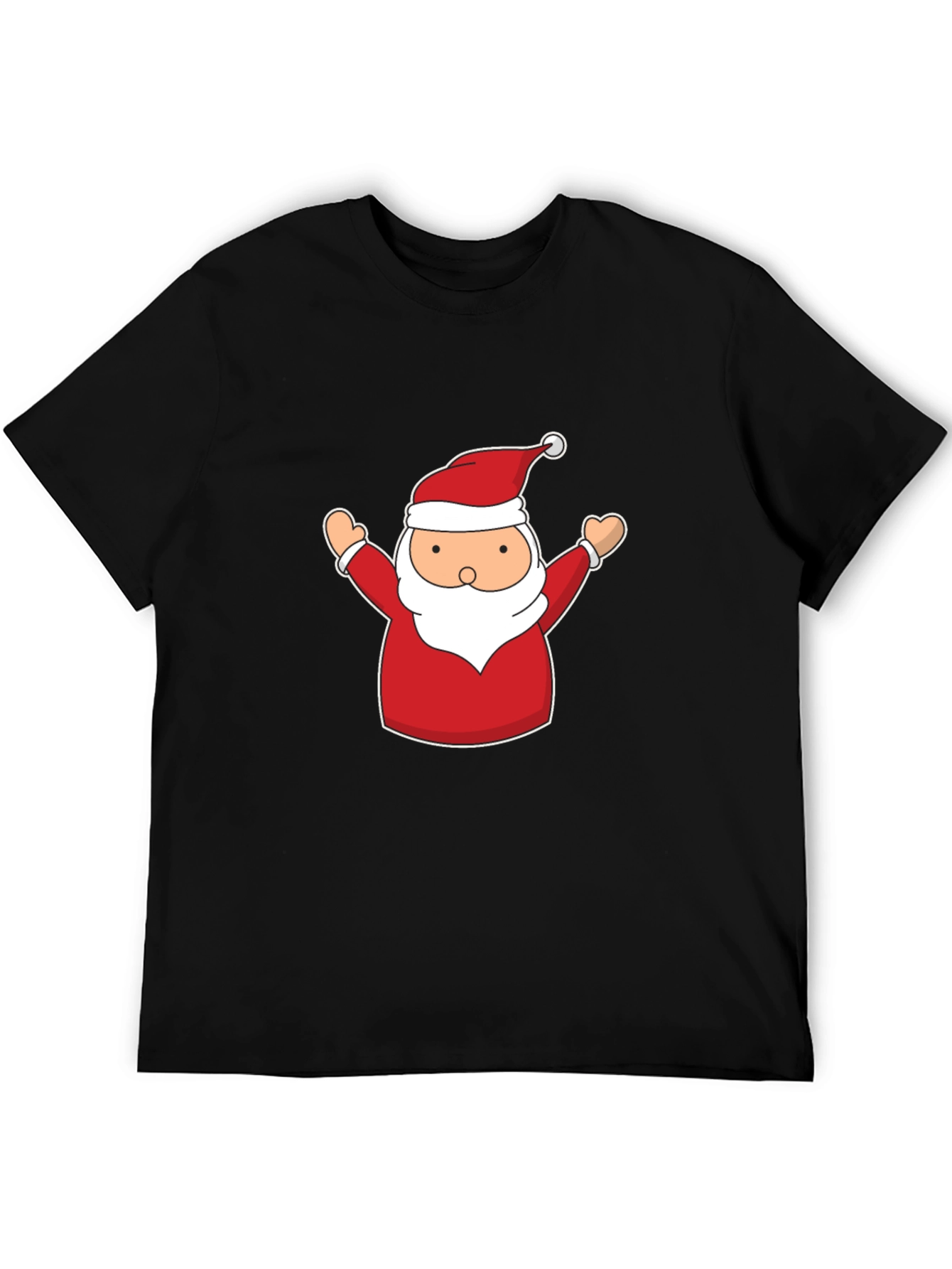 Festive Santa Claus Graphic Tee - Black
