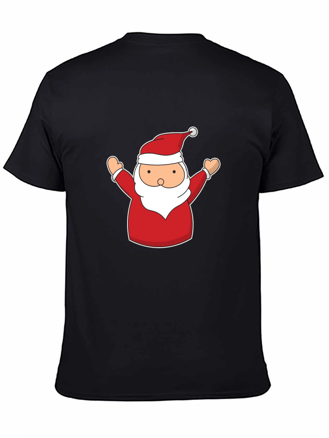 Festive Santa Claus Graphic Tee - Black