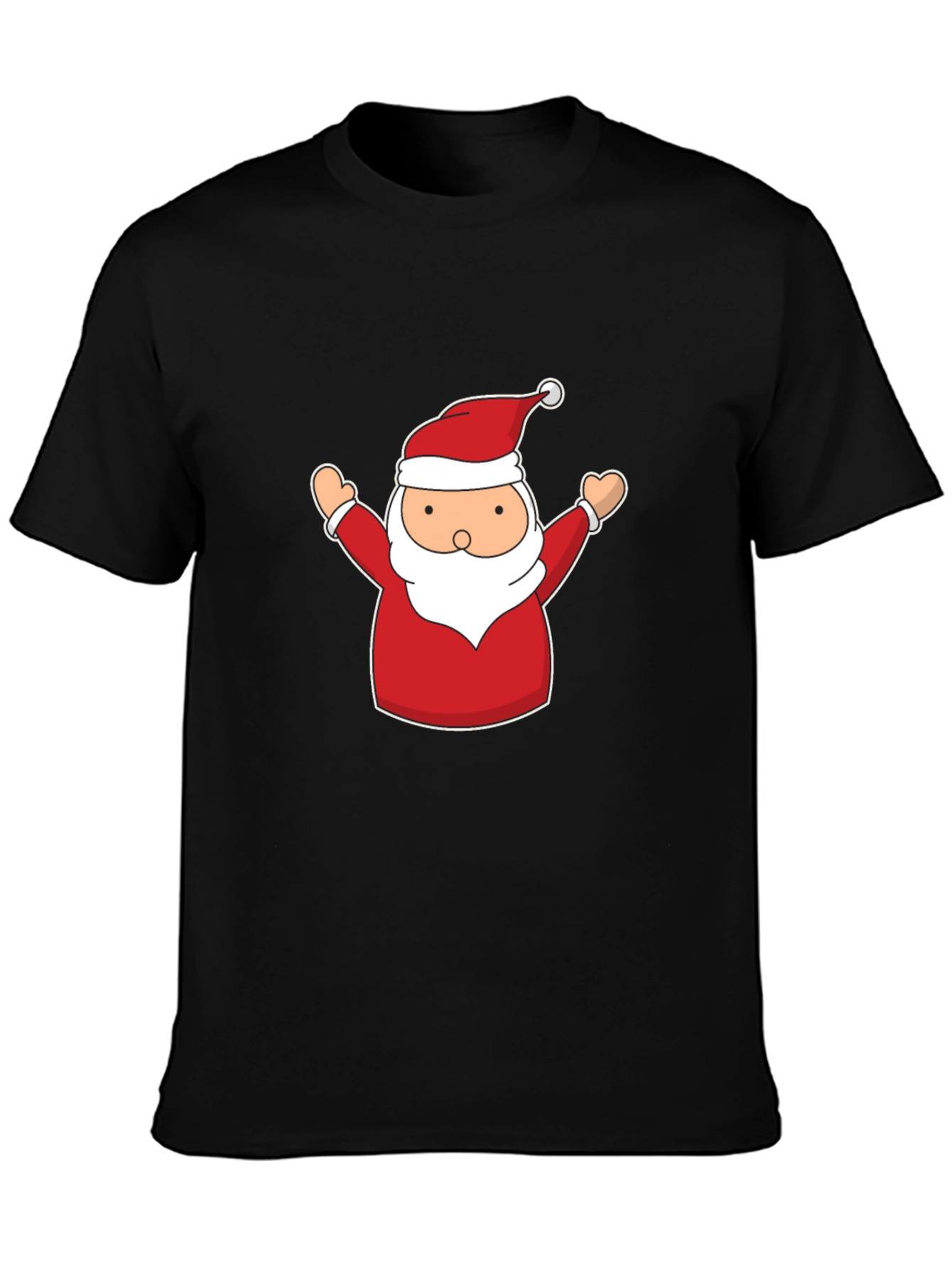 Festive Santa Claus Graphic Tee - Black