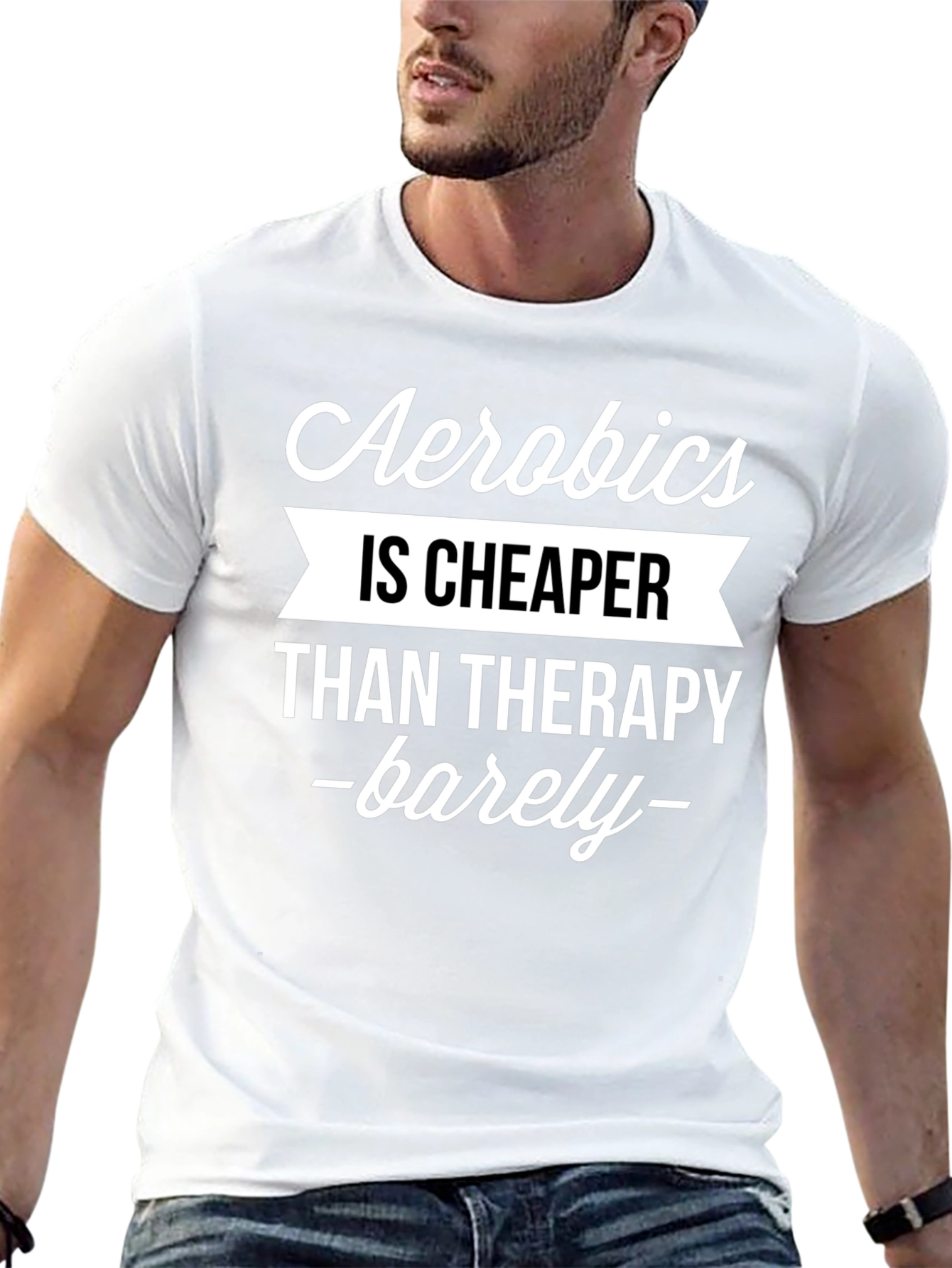 Aerobics is Cheaper Than Therapy Funny T-Shirt