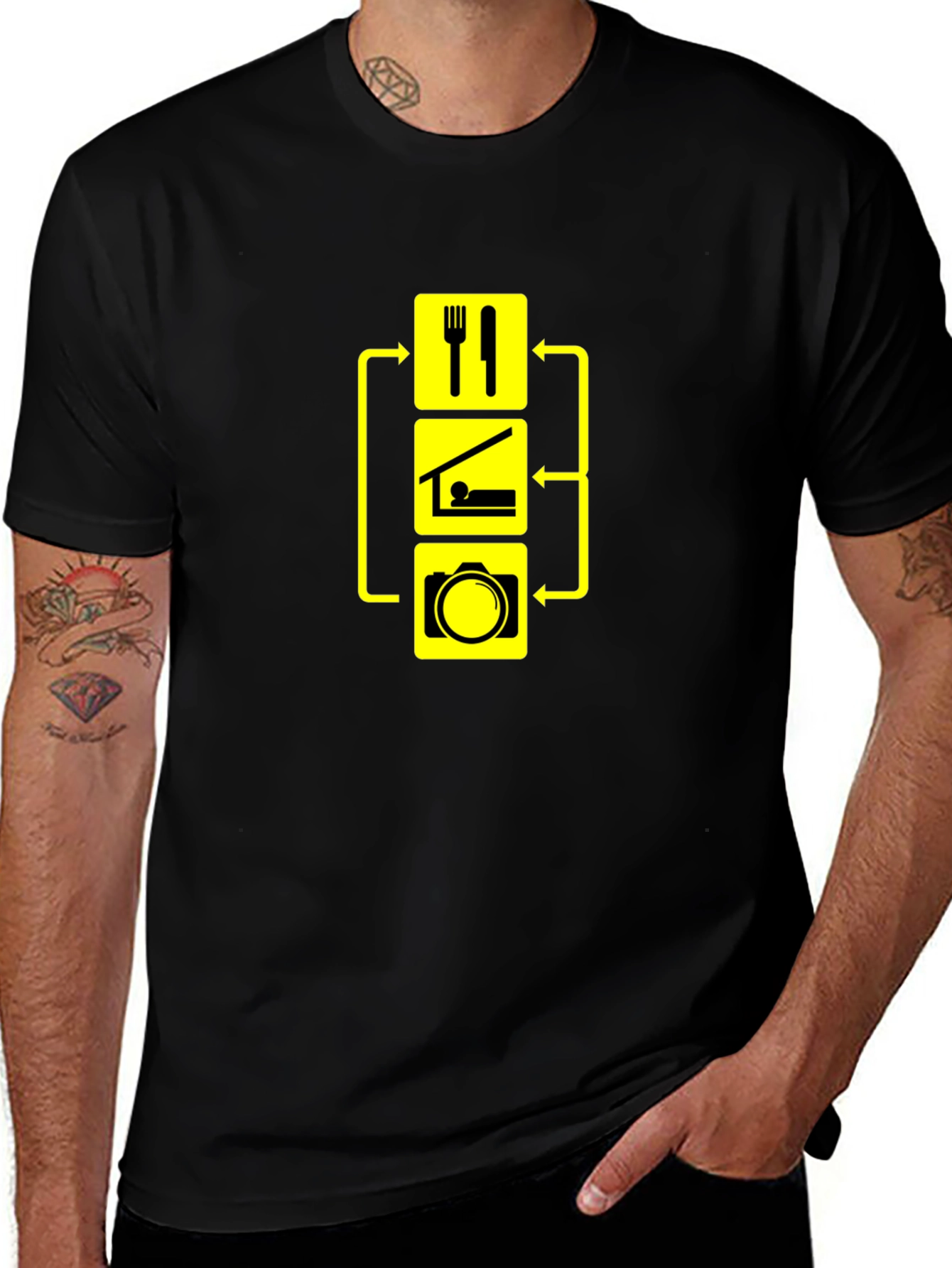 Eat Sleep Photography Black T-Shirt