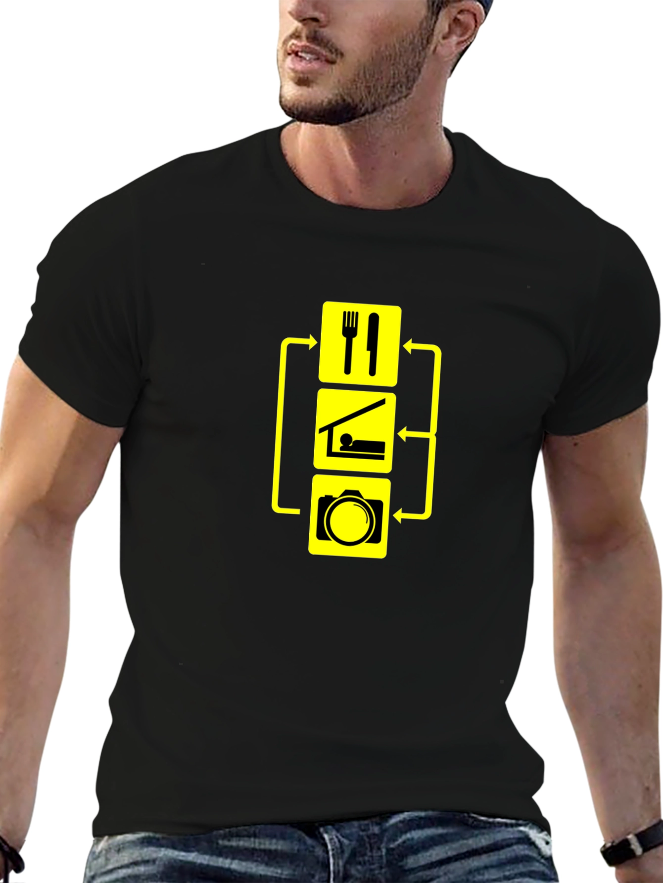 Eat Sleep Photography Black T-Shirt