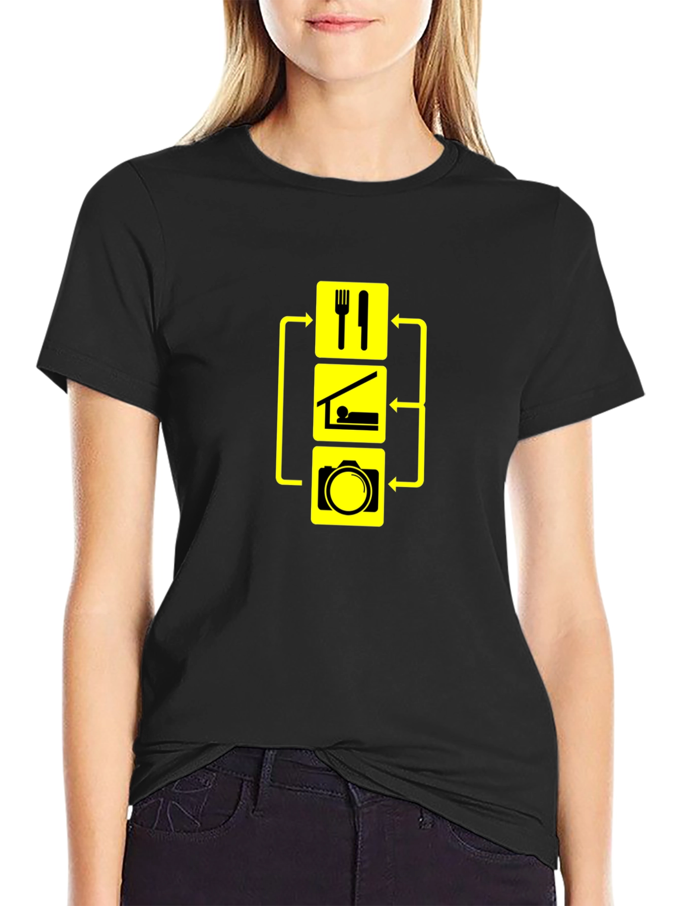 Eat Sleep Photography Black T-Shirt