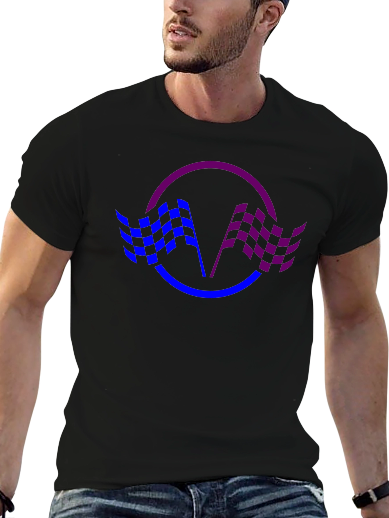 Checkered Flag Graphic Tee - Racing Fan Shirt
