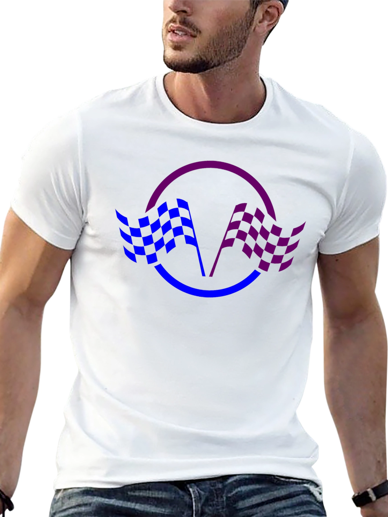 Checkered Flag Graphic Tee - Racing Fan Shirt