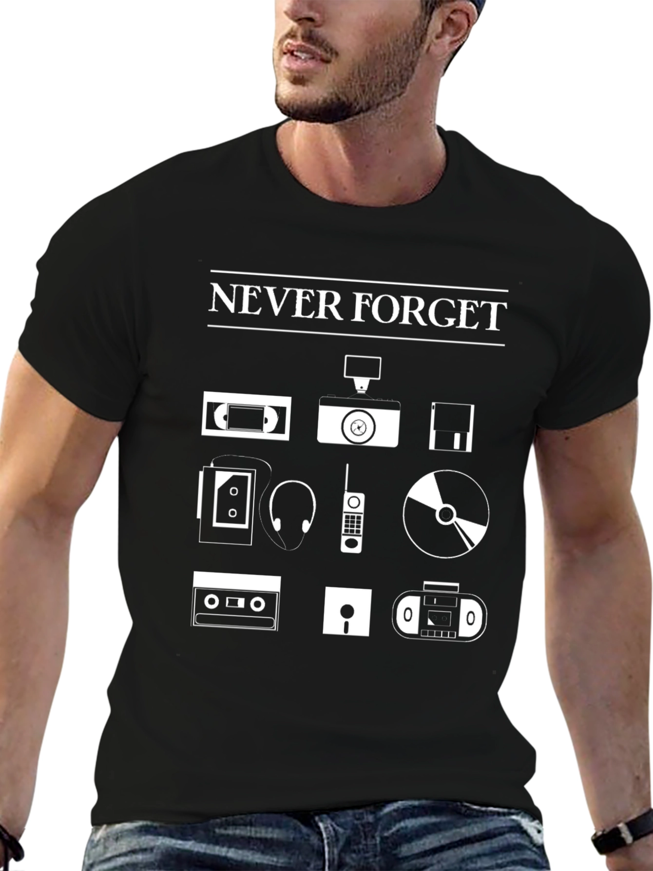 Retro Tech Never Forget Graphic T-Shirt