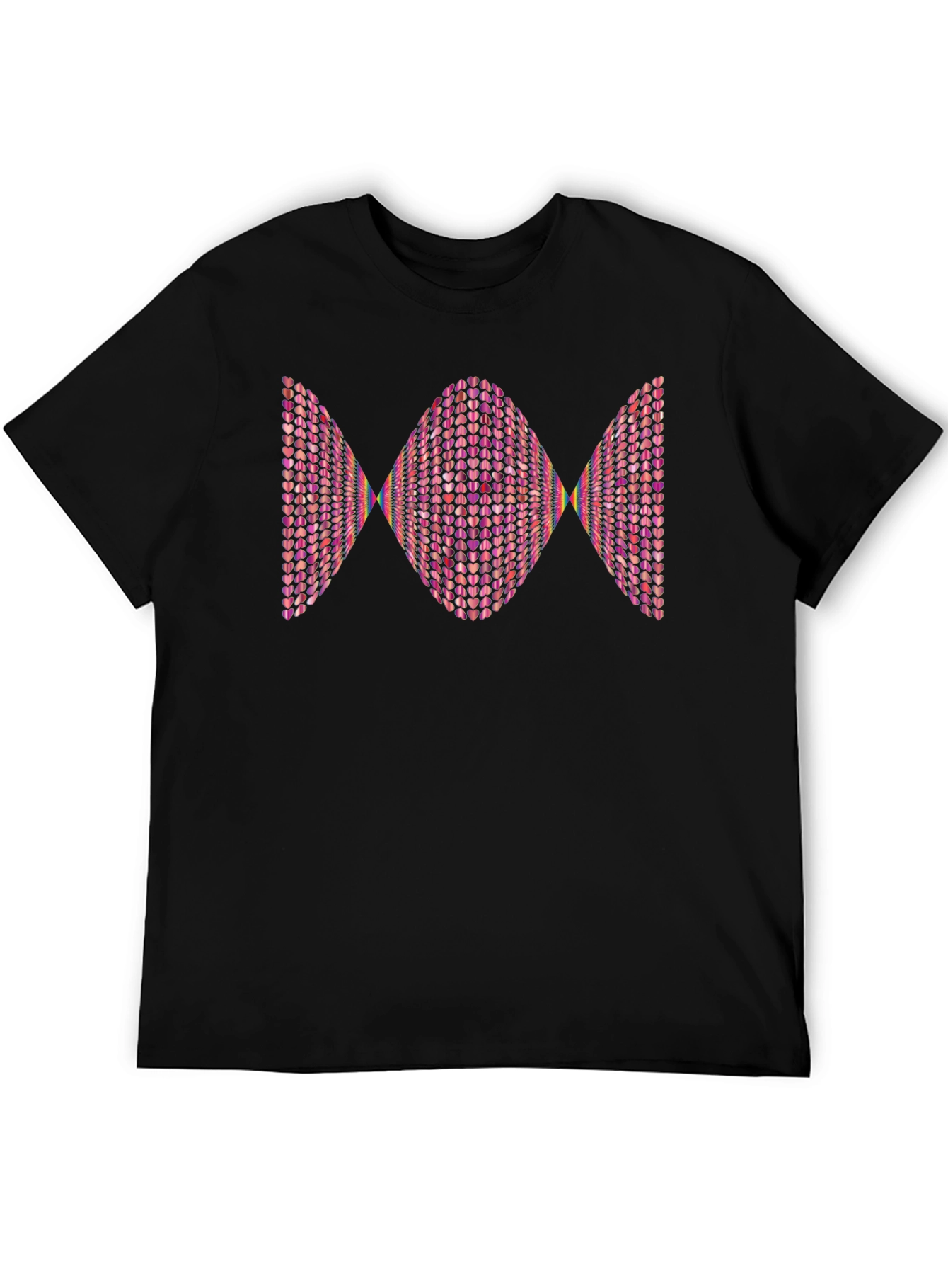 Heart Pattern Graphic Tee - Modern Design