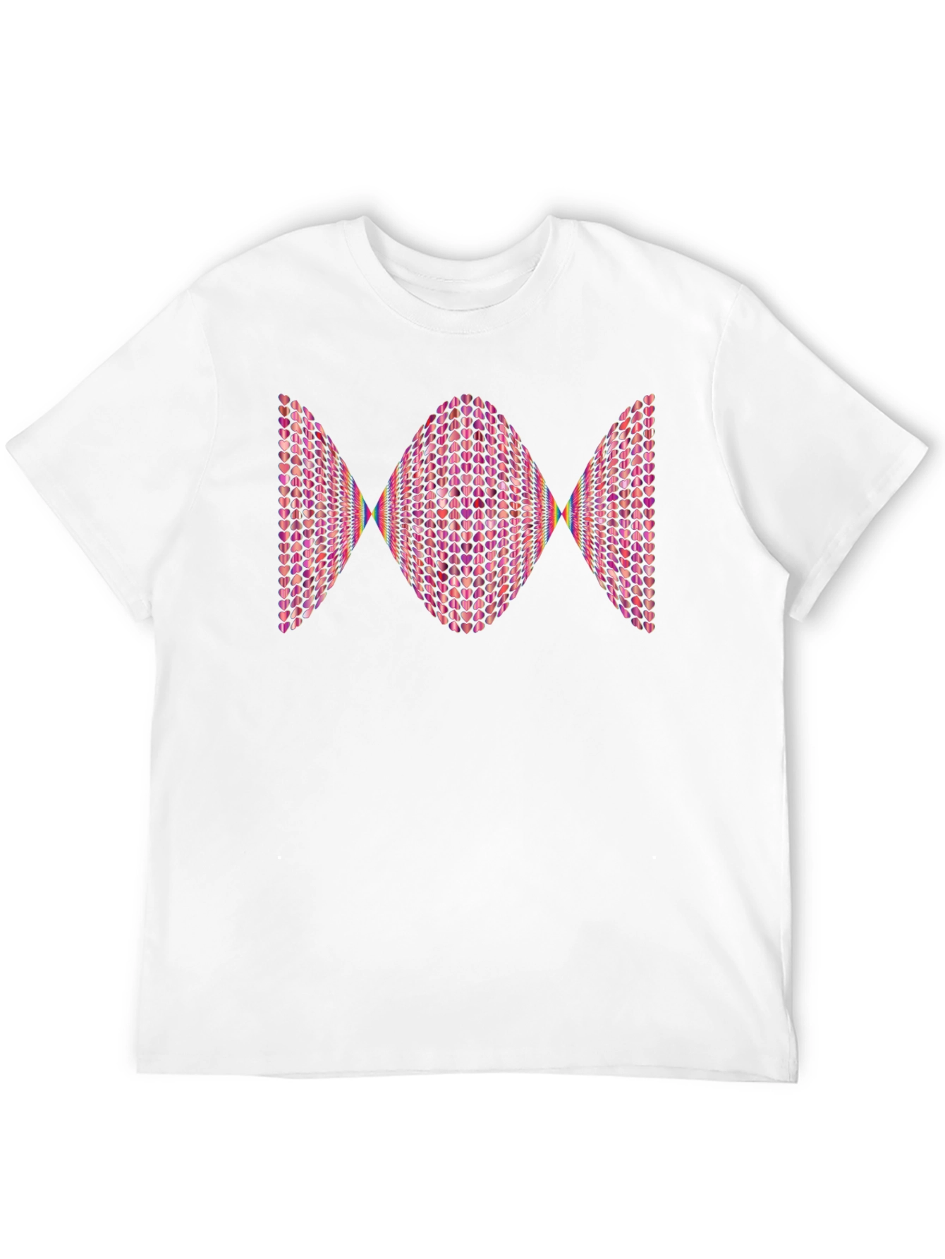 Heart Pattern Graphic Tee - Modern Design