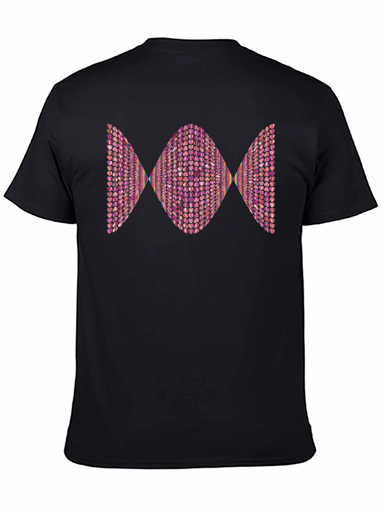 Heart Pattern Graphic Tee - Modern Design
