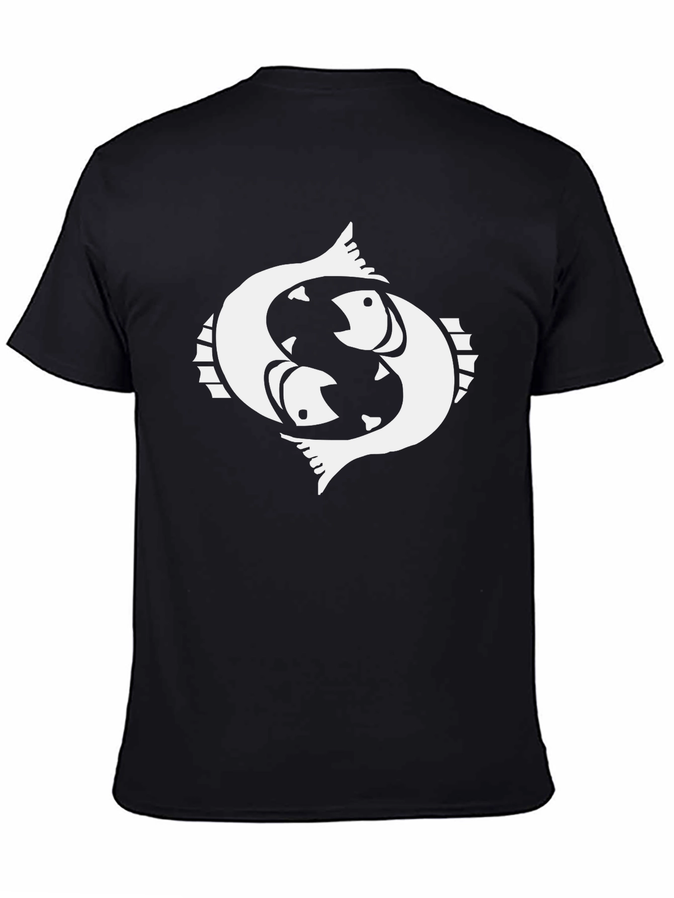 Pisces Zodiac Graphic T-Shirt - Black Cotton Tee