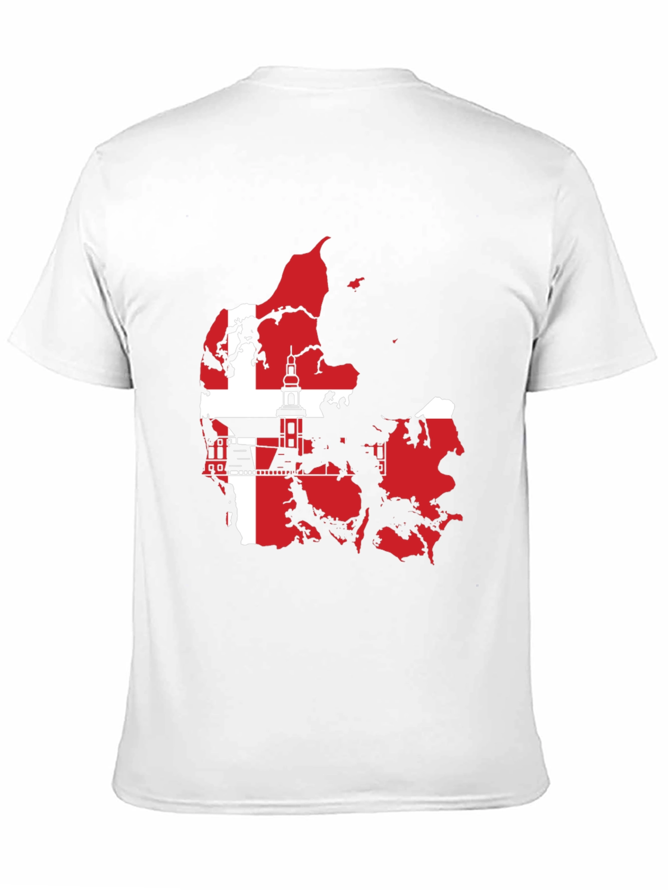 Denmark Flag Map T-Shirt - Black Graphic Tee