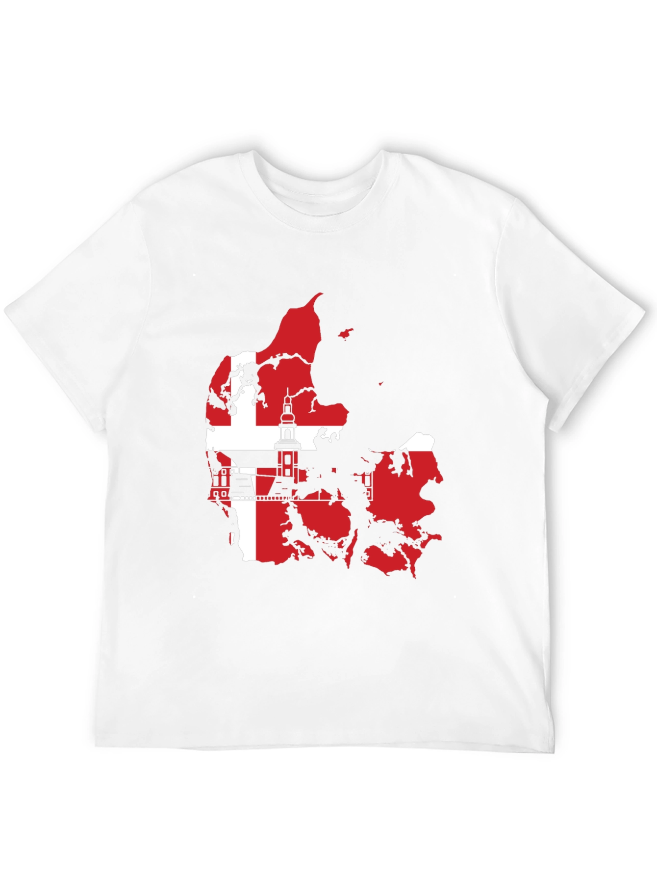 Denmark Flag Map T-Shirt - Black Graphic Tee