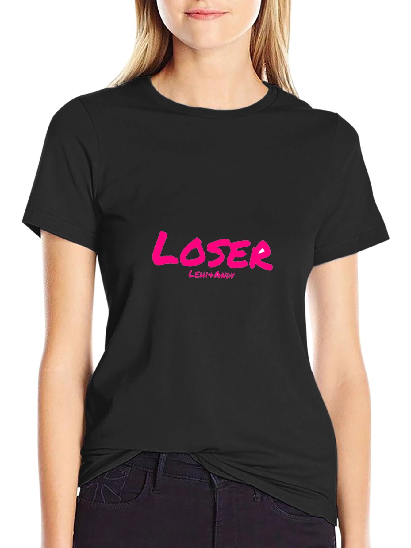 Loser T-Shirt - Black Crew Neck Short Sleeve