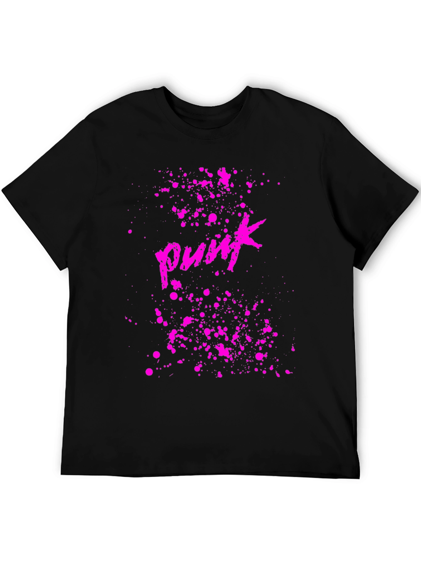 Punk Graphic Tee - Black Cotton T-Shirt