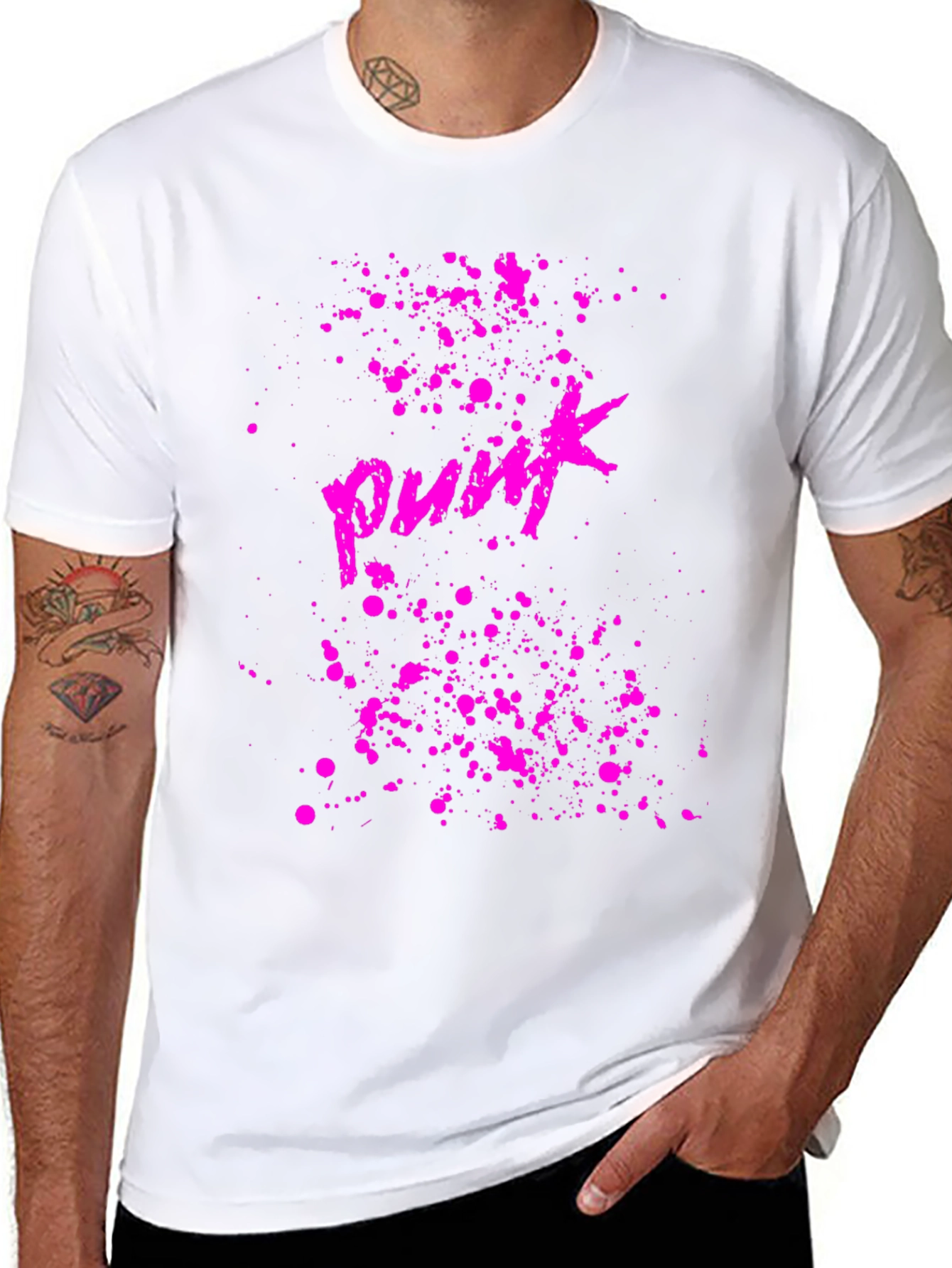 Punk Graphic Tee - Black Cotton T-Shirt
