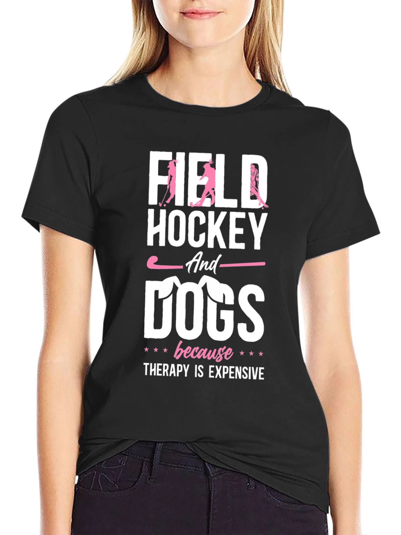 Field Hockey and Dogs Graphic Tee