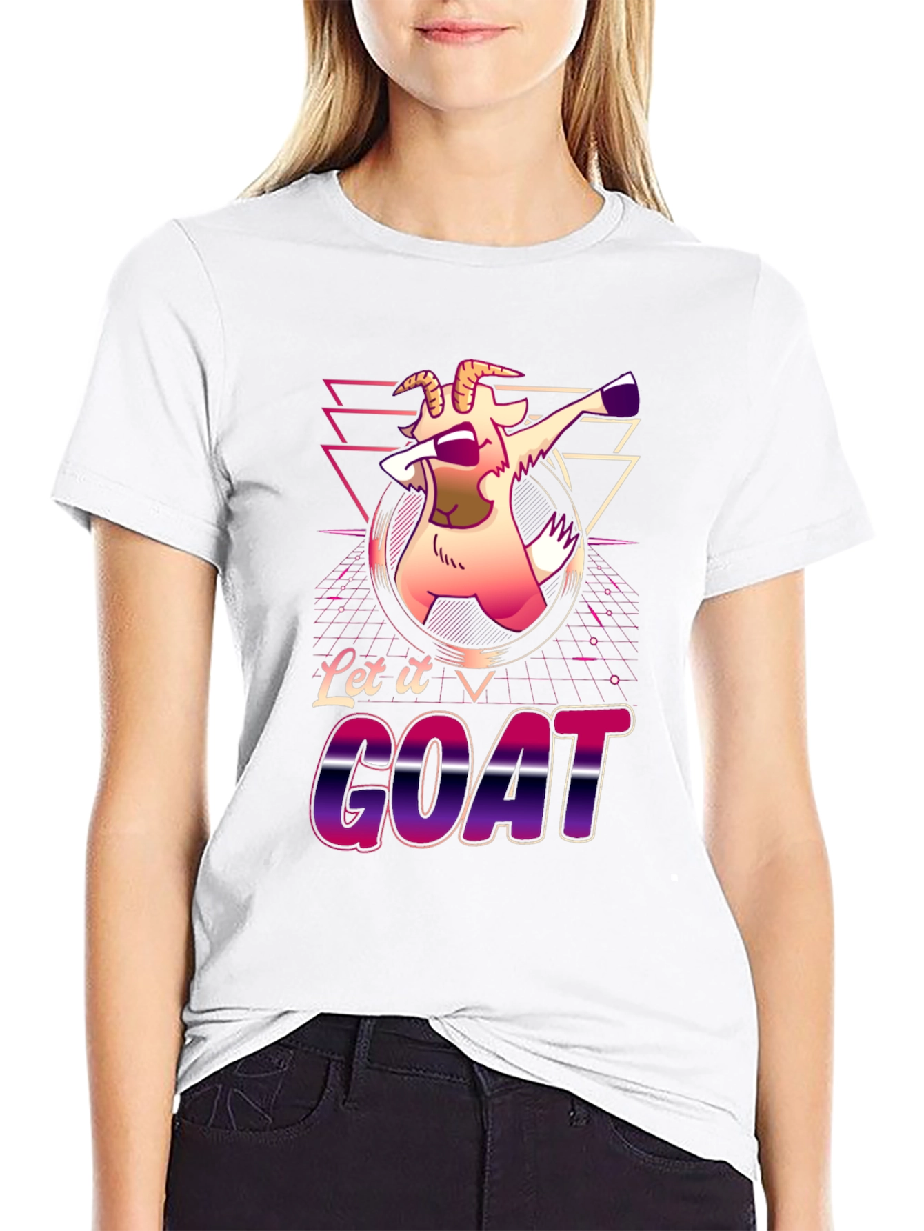 Let it GOAT Funny T-Shirt Animal Graphic Tee
