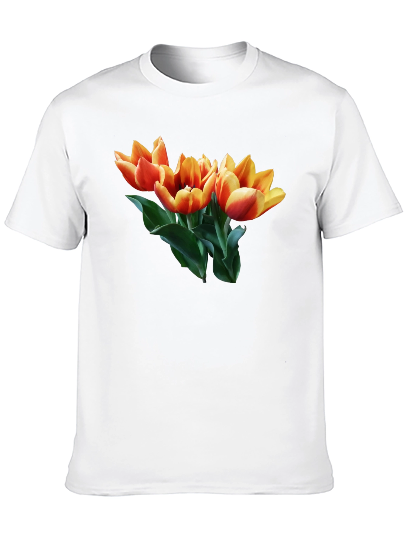 Tulip Graphic Tee - Stylish Black Cotton T-Shirt