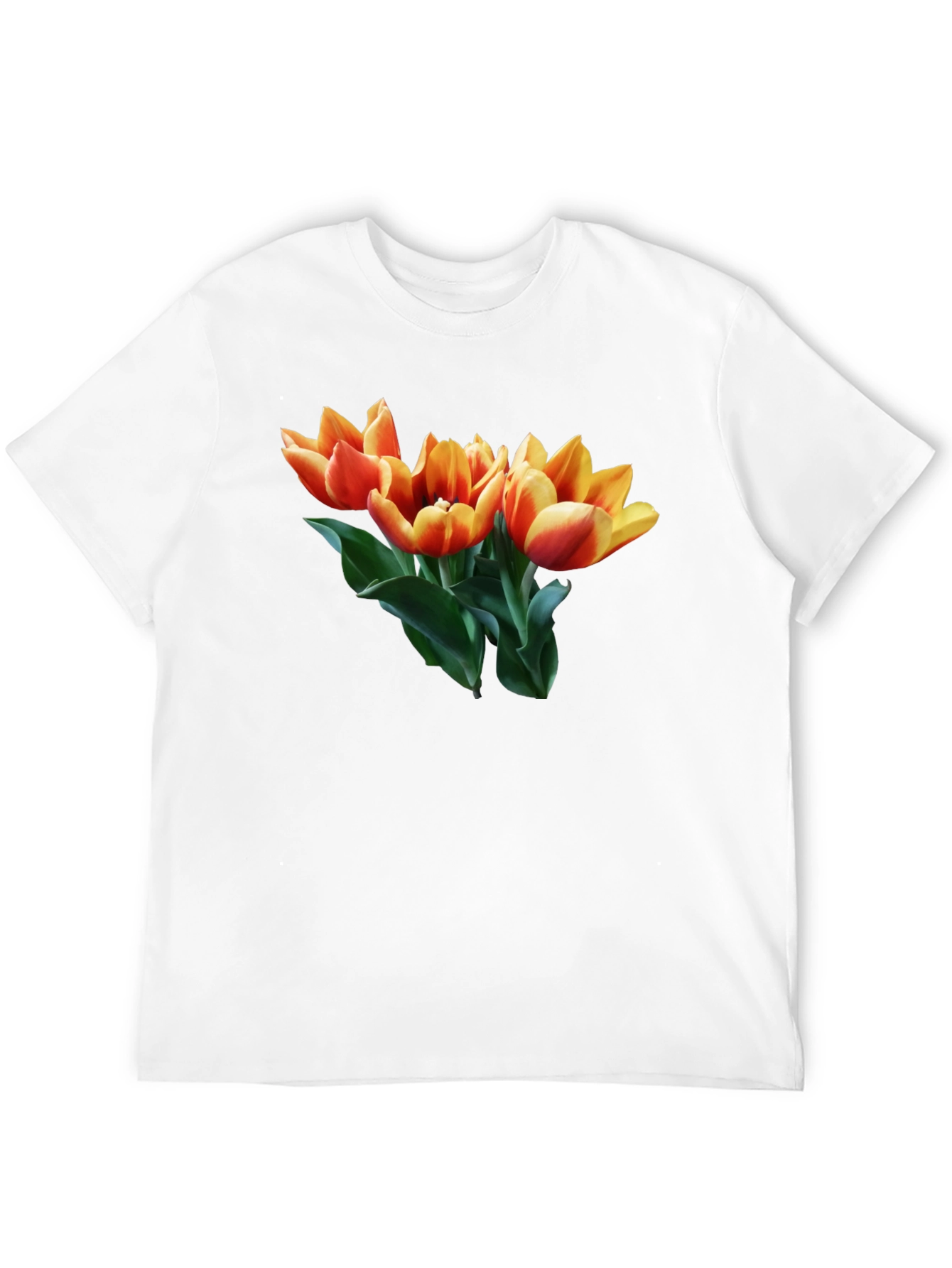 Tulip Graphic Tee - Stylish Black Cotton T-Shirt