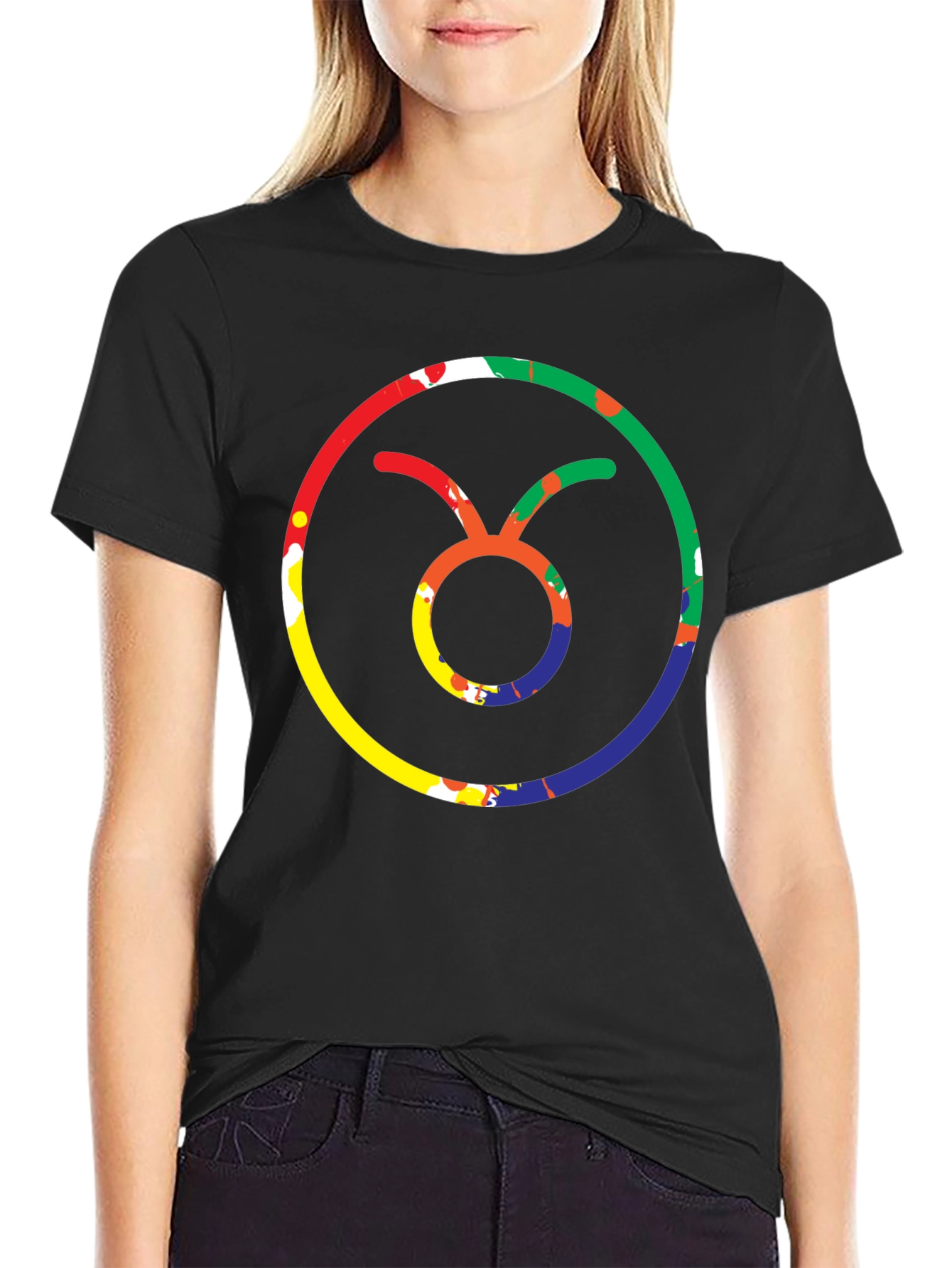 Taurus Zodiac Sign Black T-Shirt