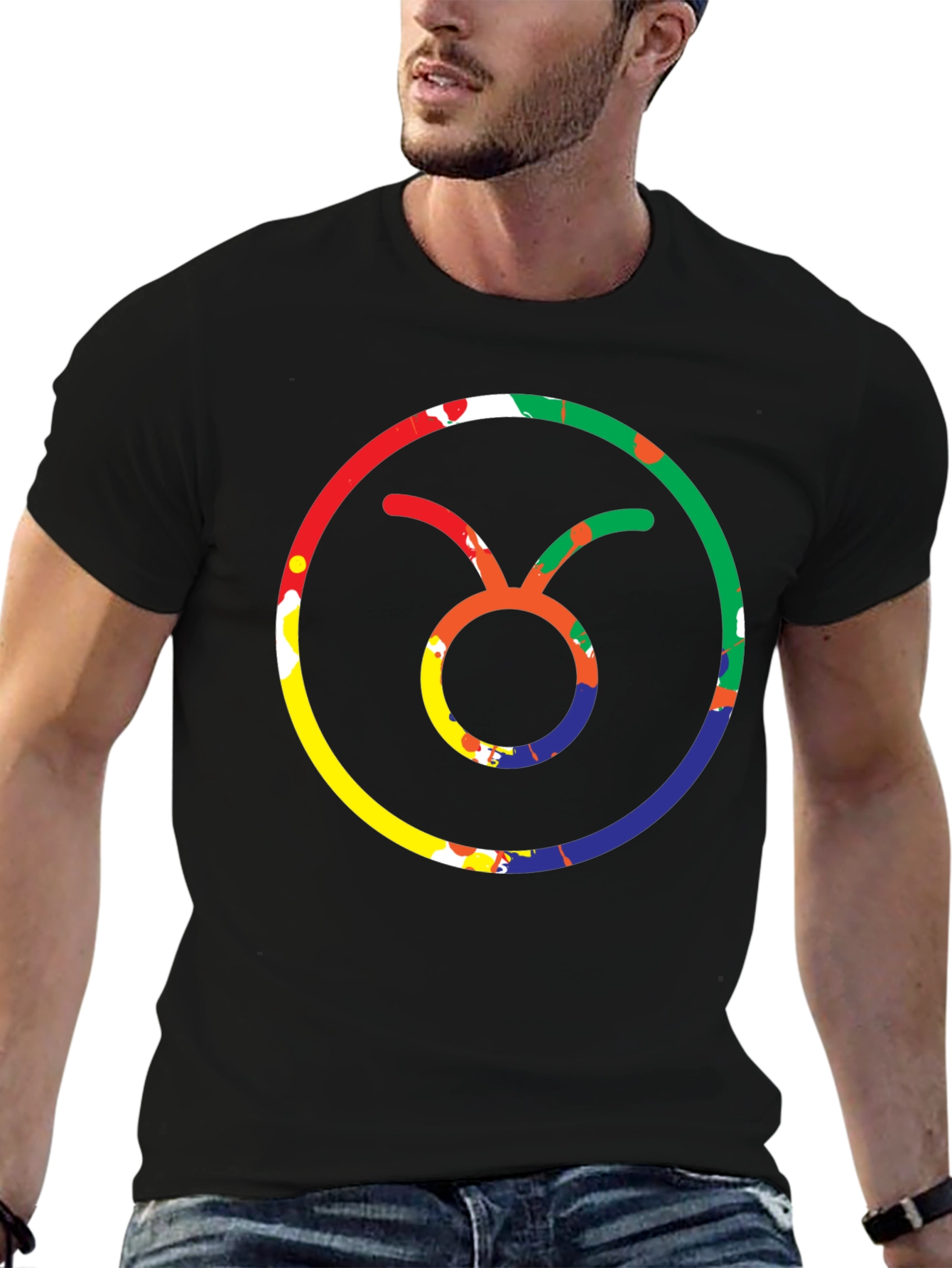 Taurus Zodiac Sign Black T-Shirt