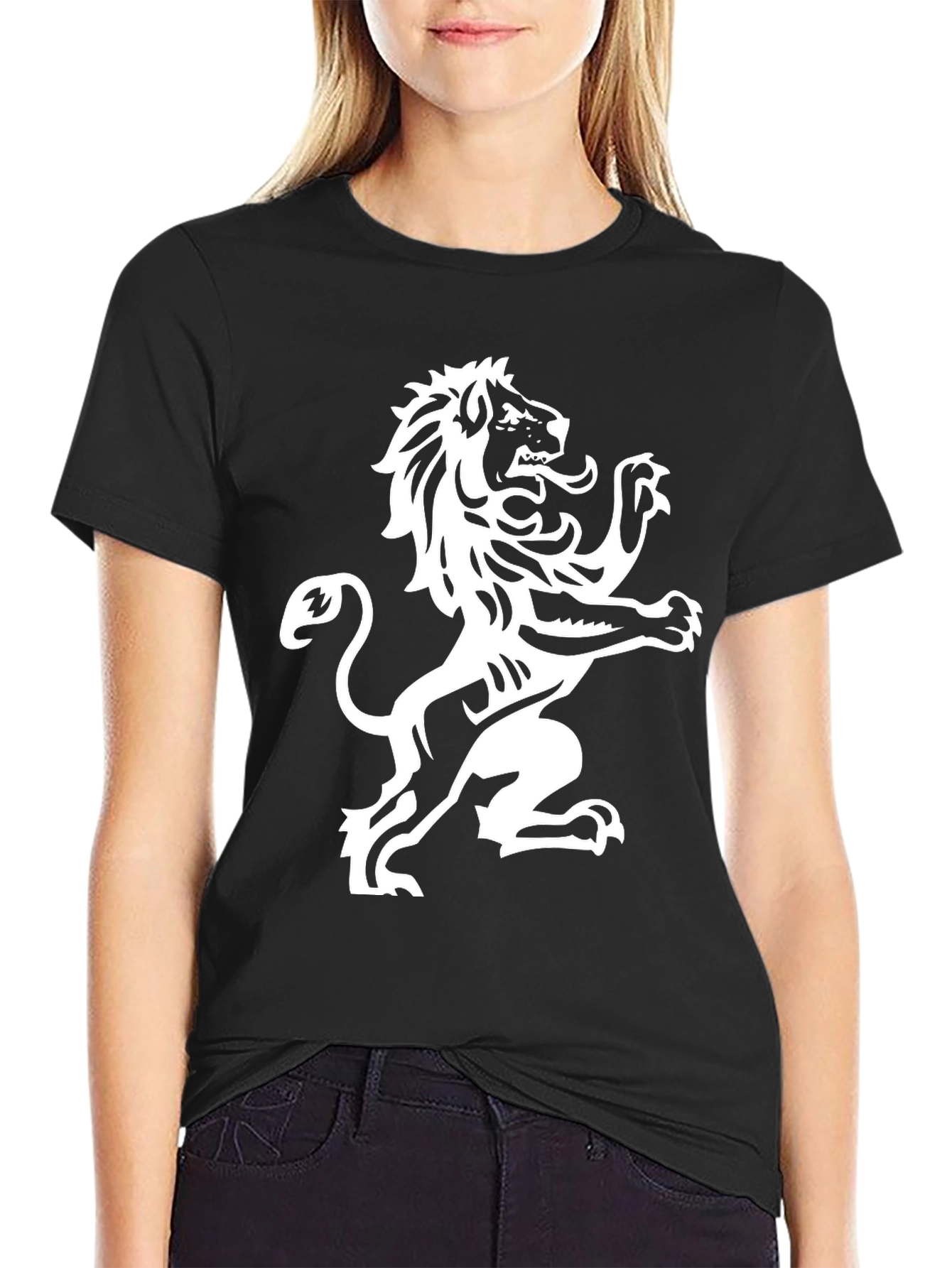 Lion Crest Graphic T-Shirt - Black