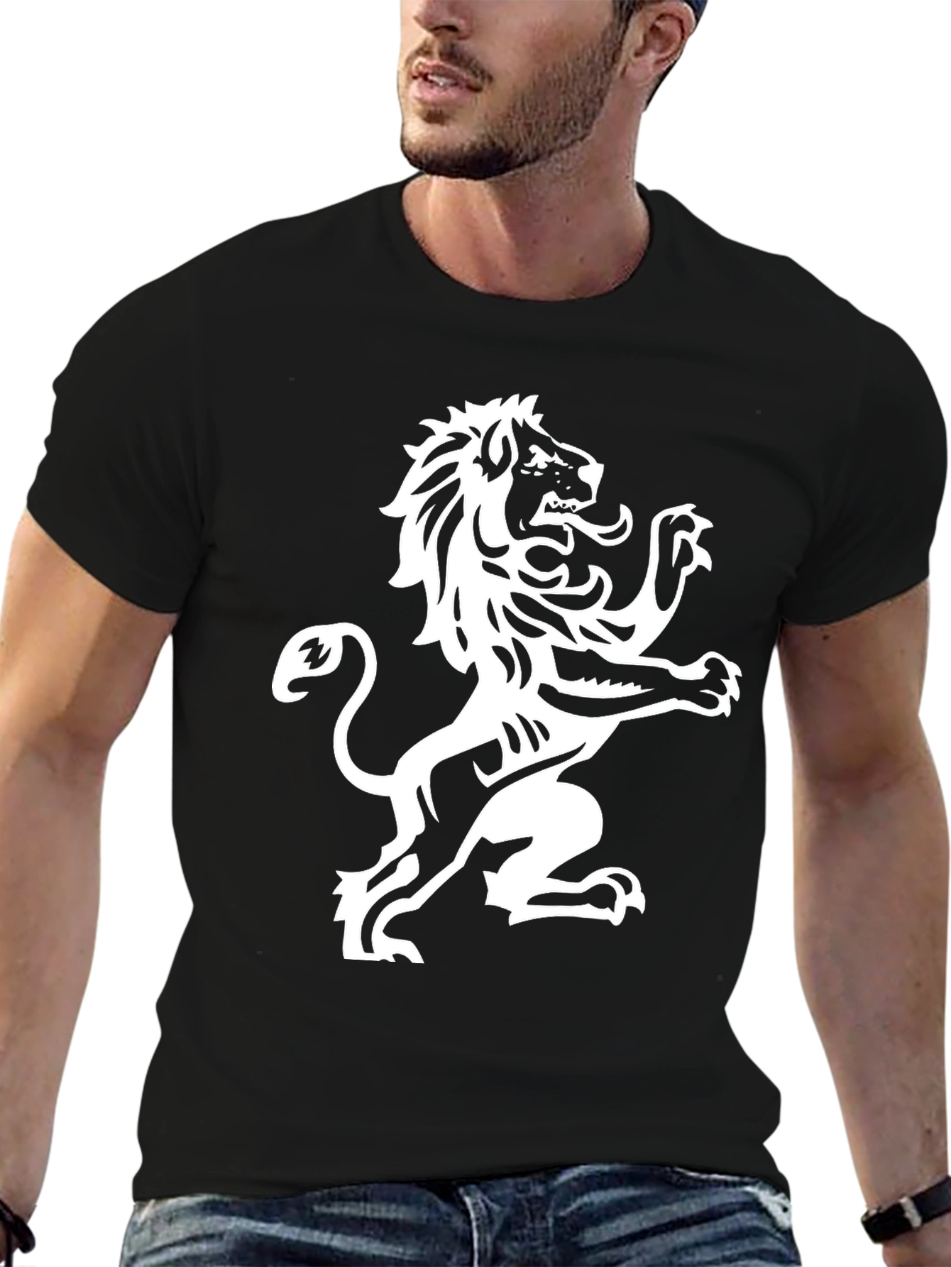 Lion Crest Graphic T-Shirt - Black