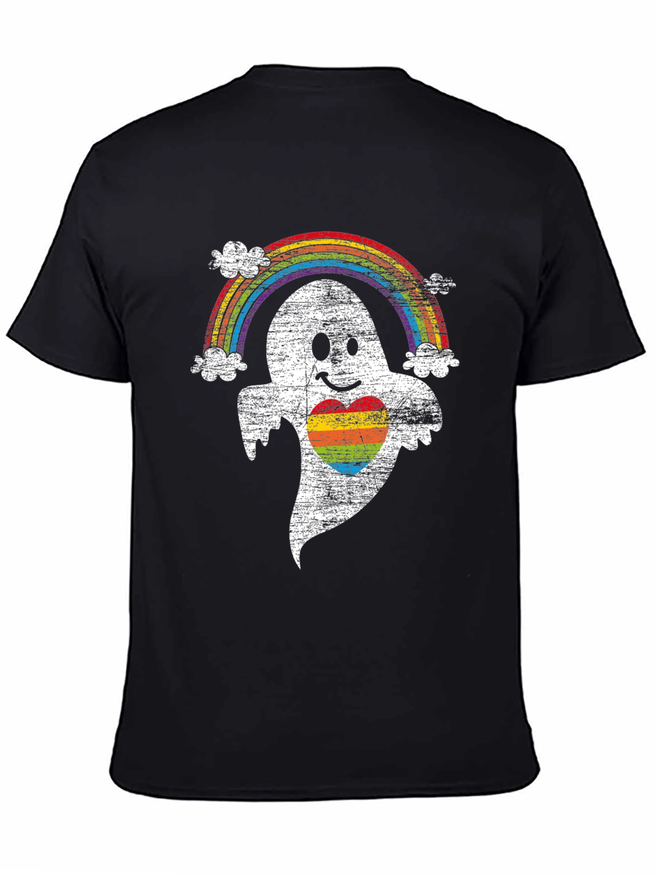 Rainbow Pride Ghost T-Shirt - Halloween LGBTQ Tee