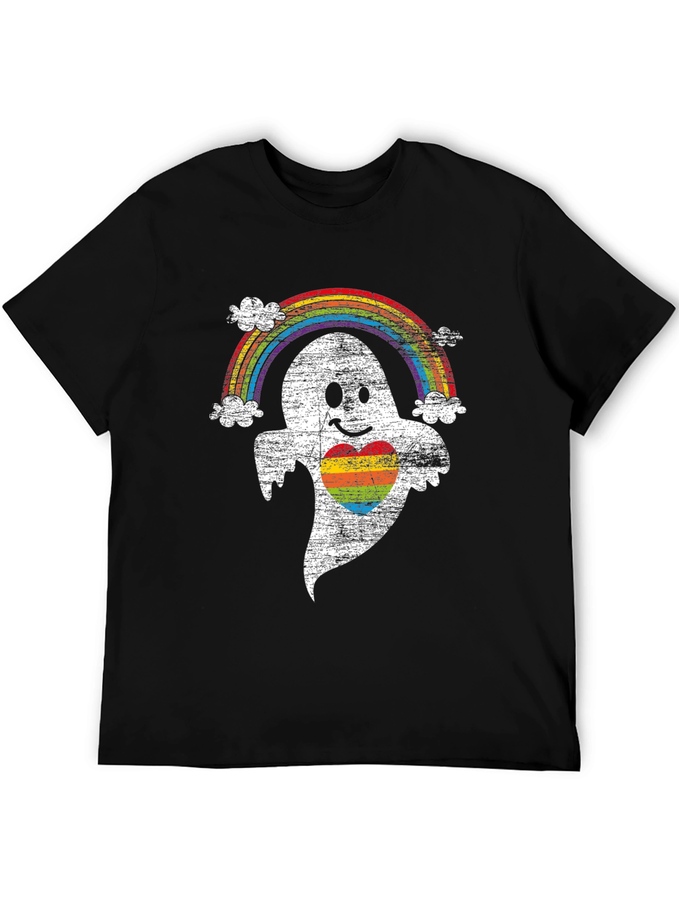 Rainbow Pride Ghost T-Shirt - Halloween LGBTQ Tee