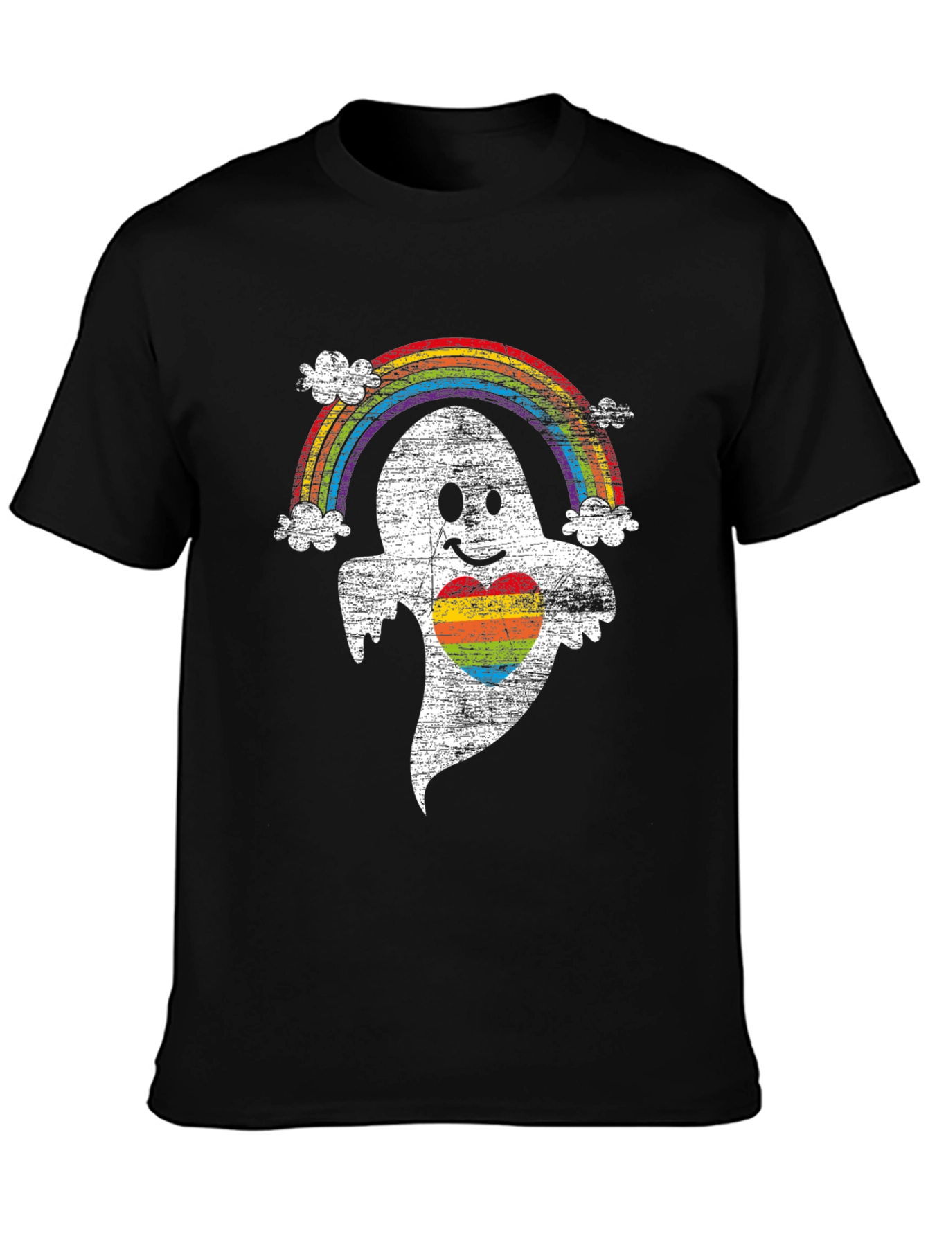 Rainbow Pride Ghost T-Shirt - Halloween LGBTQ Tee