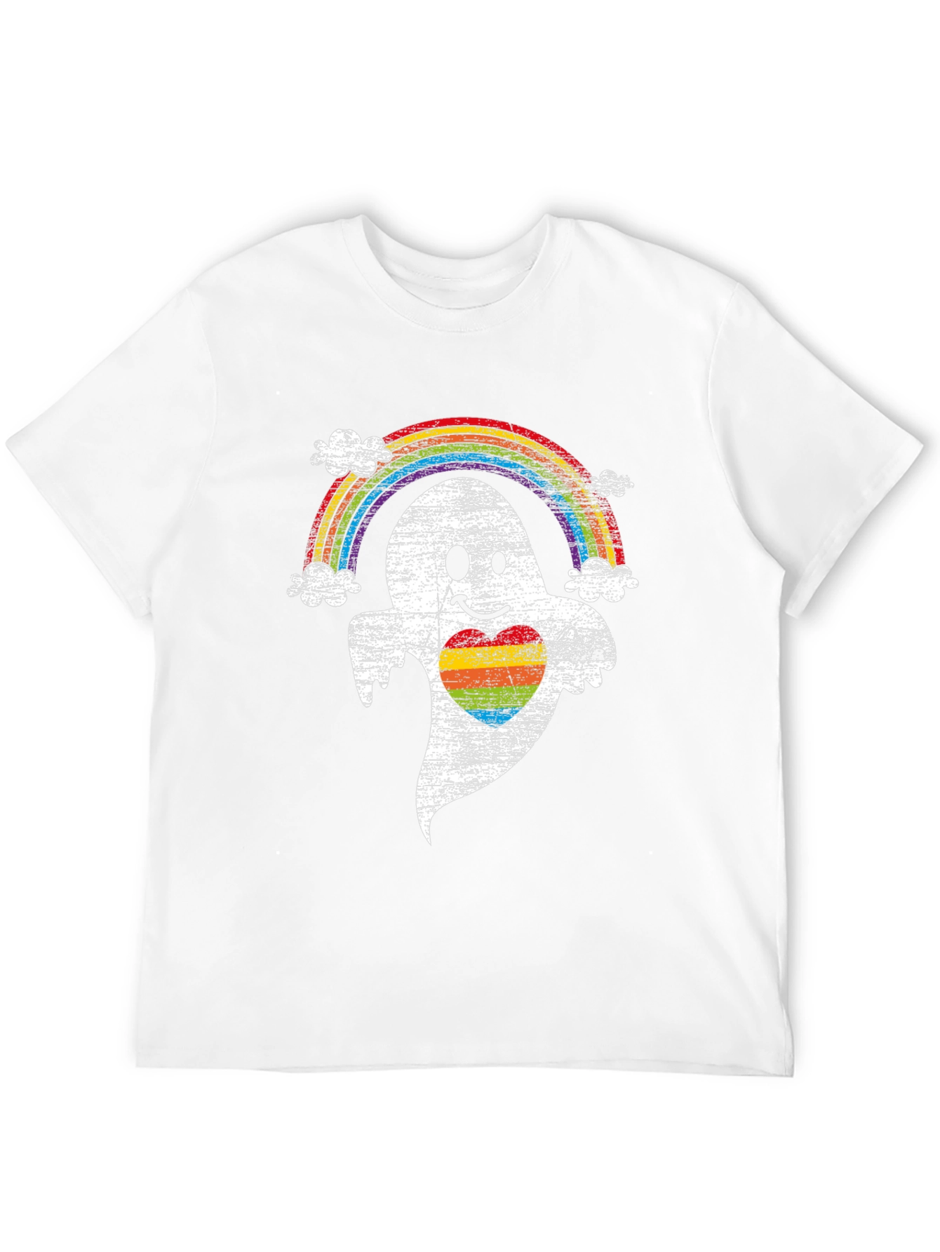 Rainbow Pride Ghost T-Shirt - Halloween LGBTQ Tee