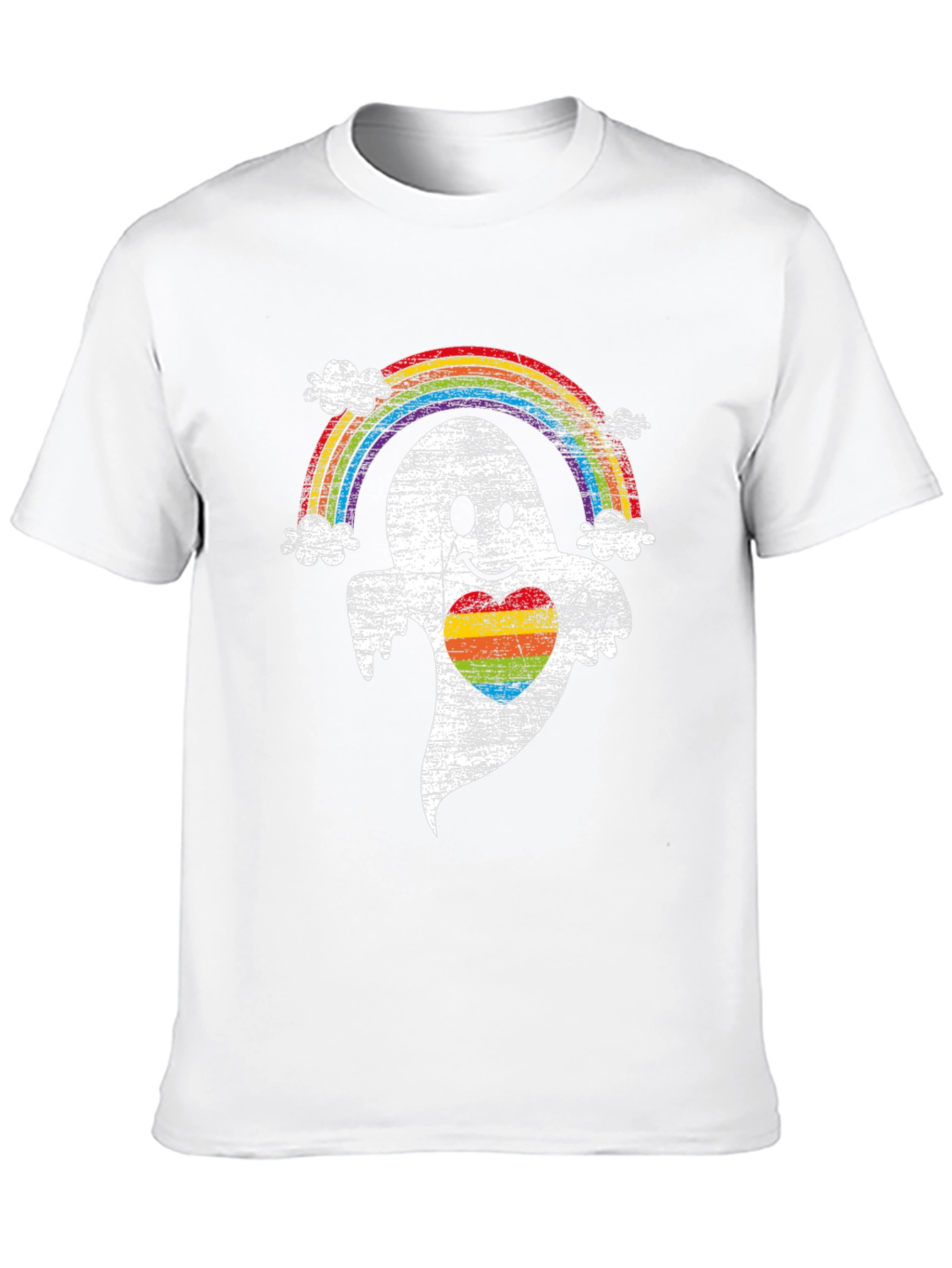 Rainbow Pride Ghost T-Shirt - Halloween LGBTQ Tee
