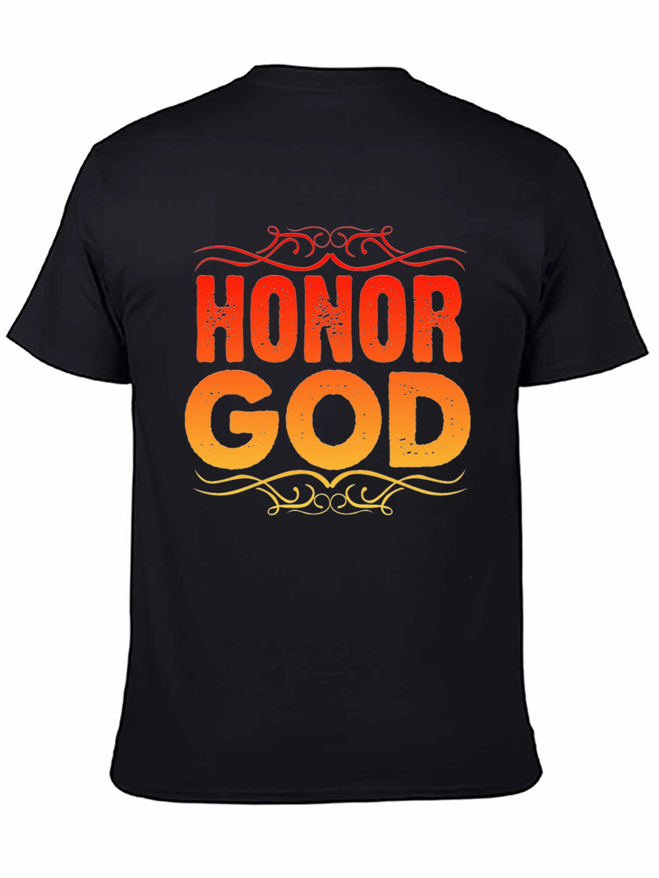 Honor God Graphic Tee - Christian Black T-Shirt