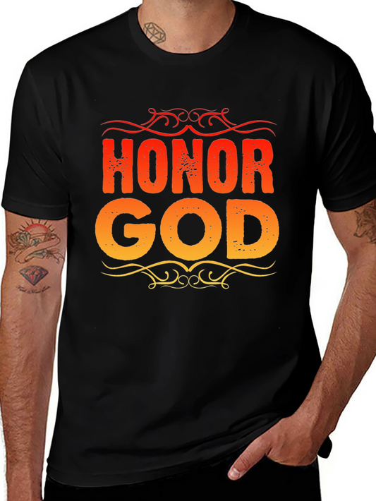 Honor God Graphic Tee - Christian Black T-Shirt