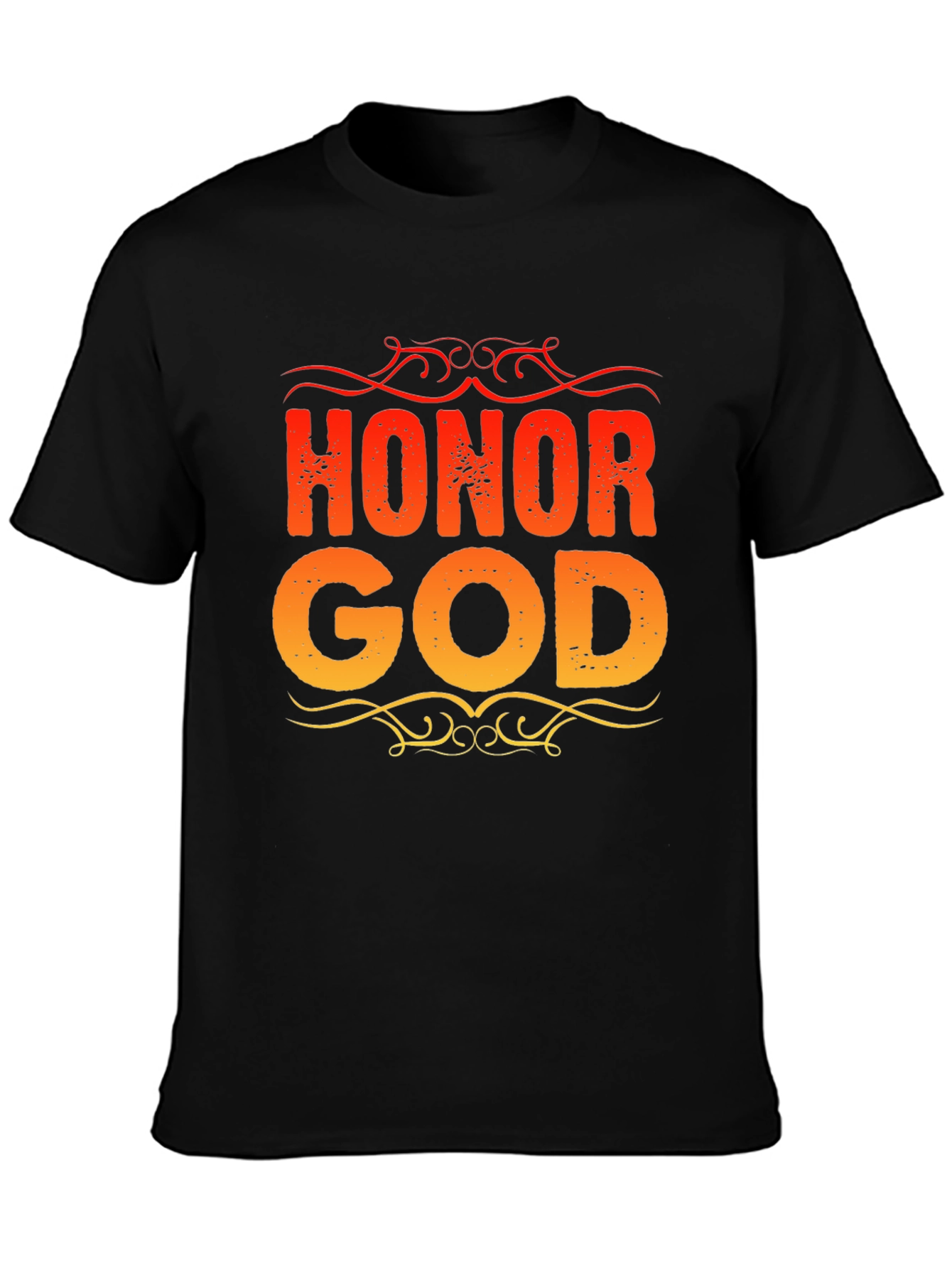Honor God Graphic Tee - Christian Black T-Shirt