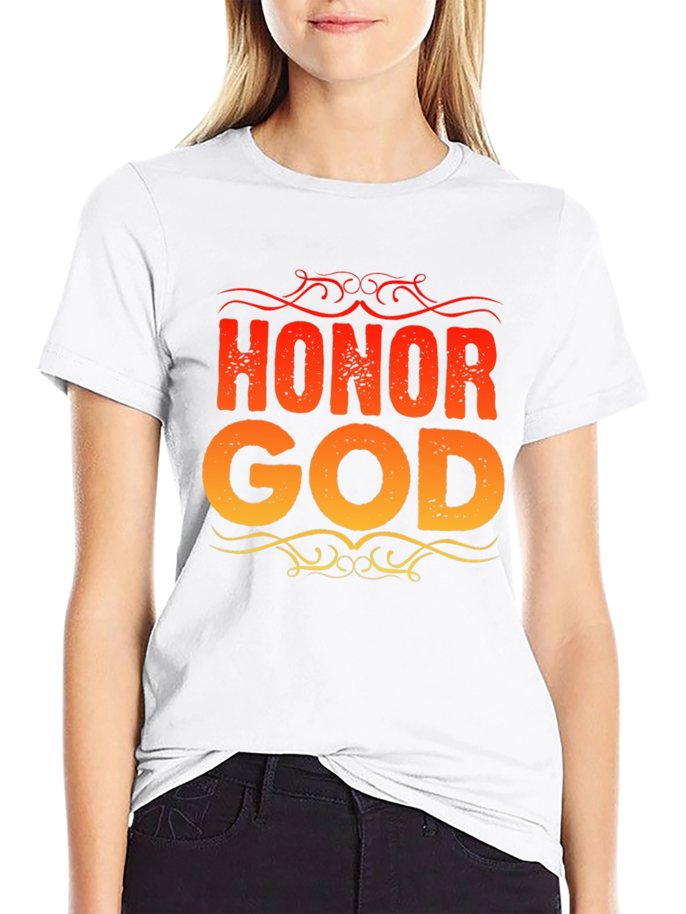 Honor God Graphic Tee - Christian Black T-Shirt