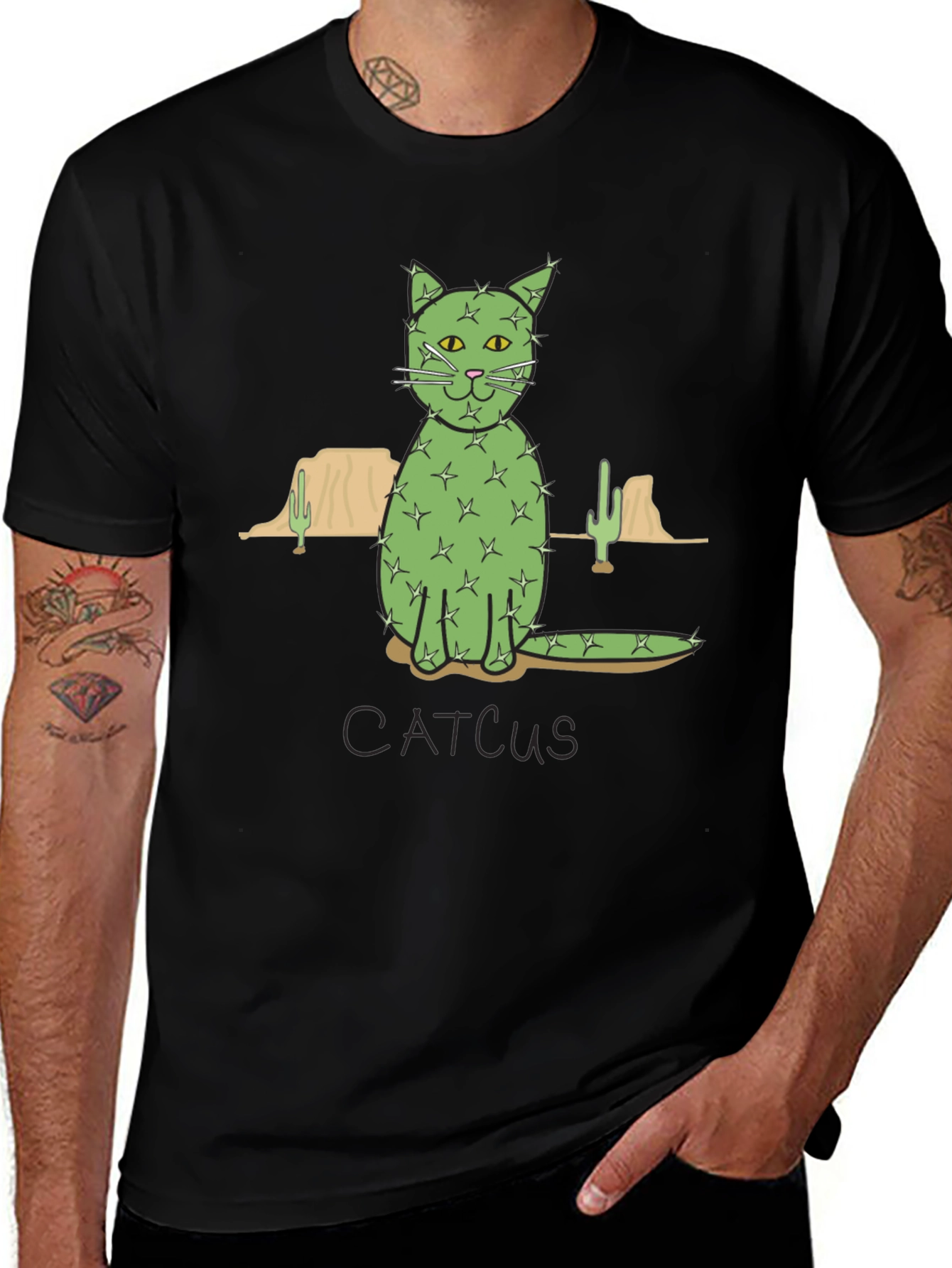 Cactus Cat T-Shirt - Desert Humor Tee