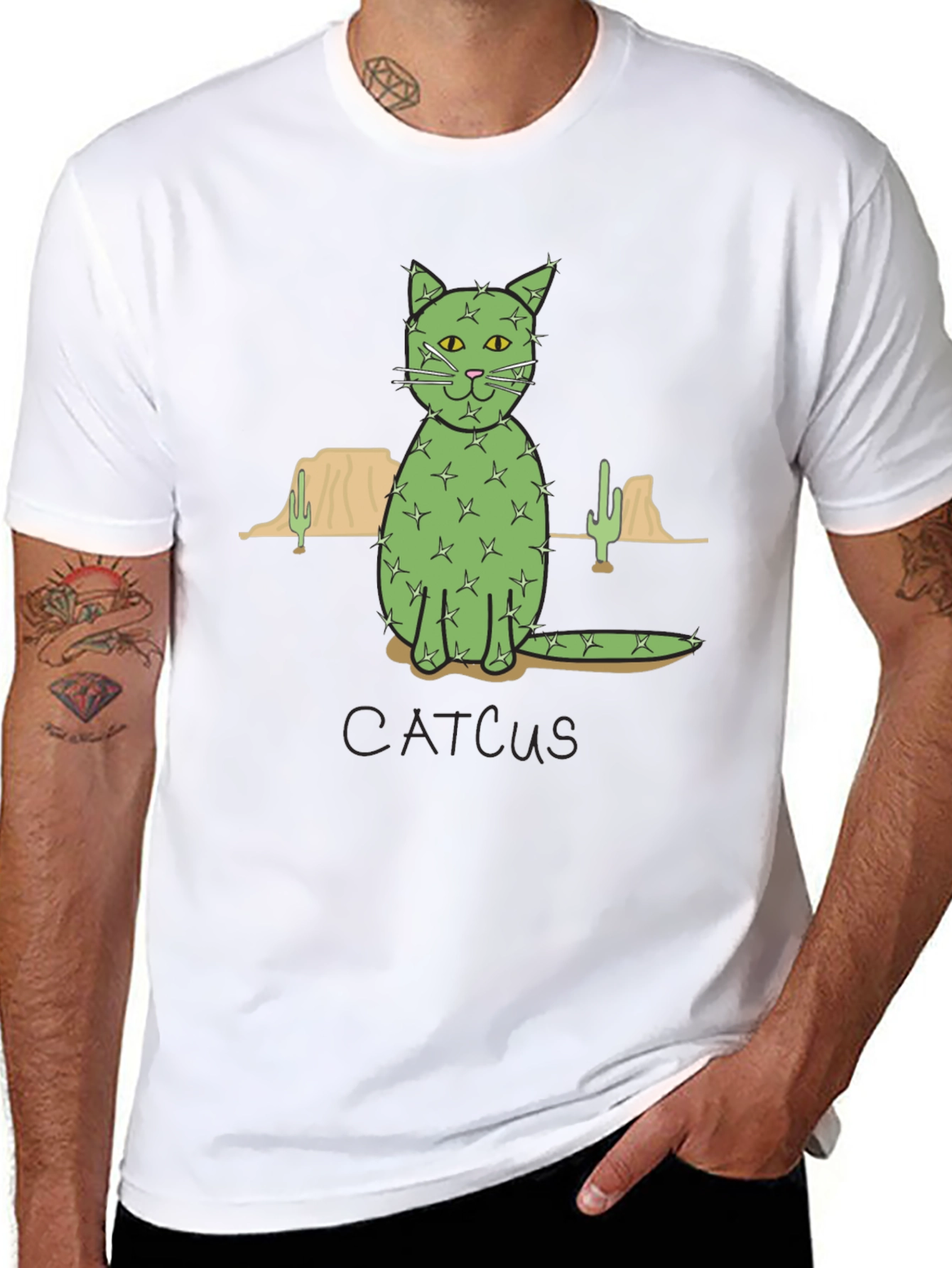 Cactus Cat T-Shirt - Desert Humor Tee