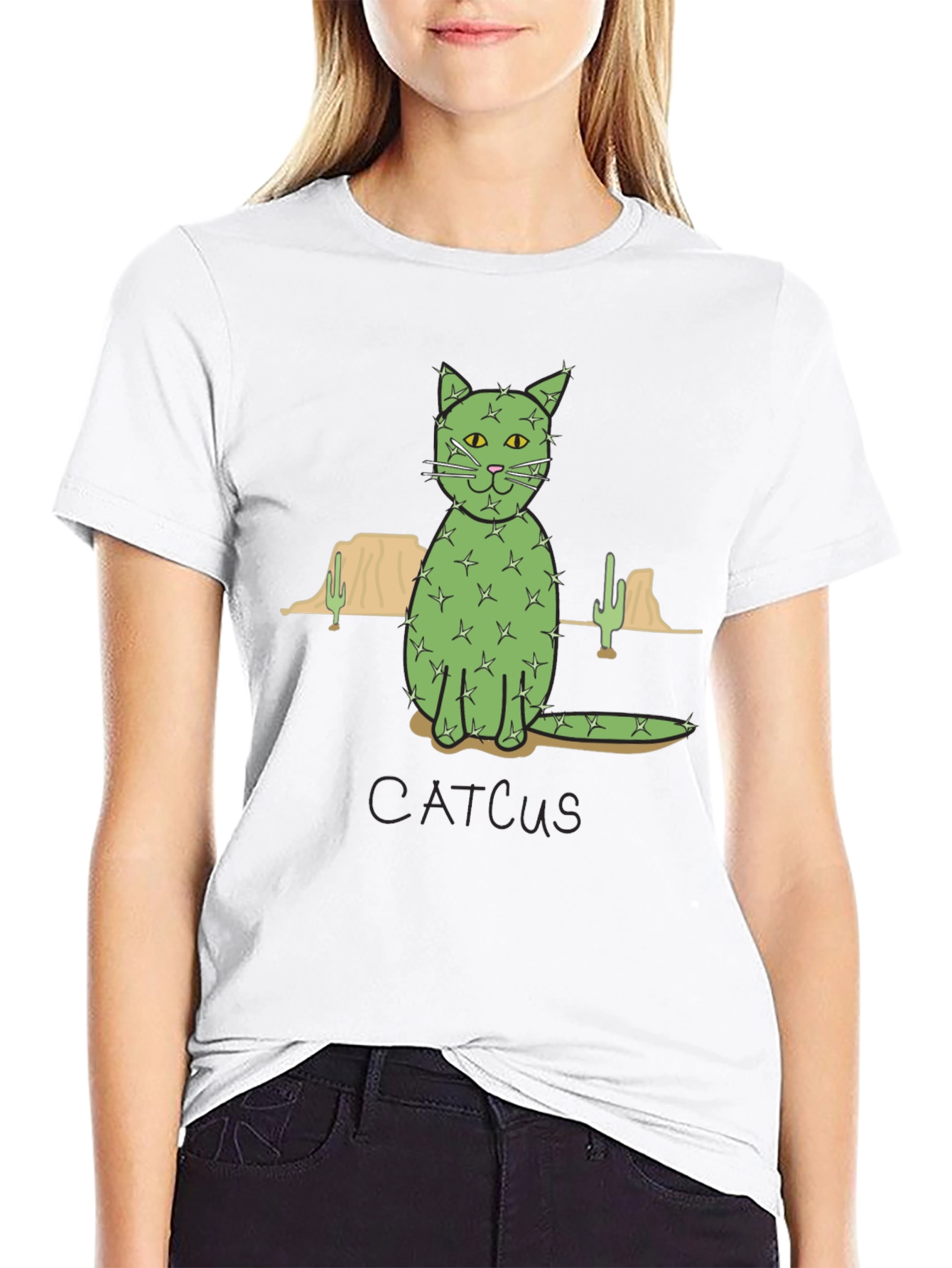 Cactus Cat T-Shirt - Desert Humor Tee