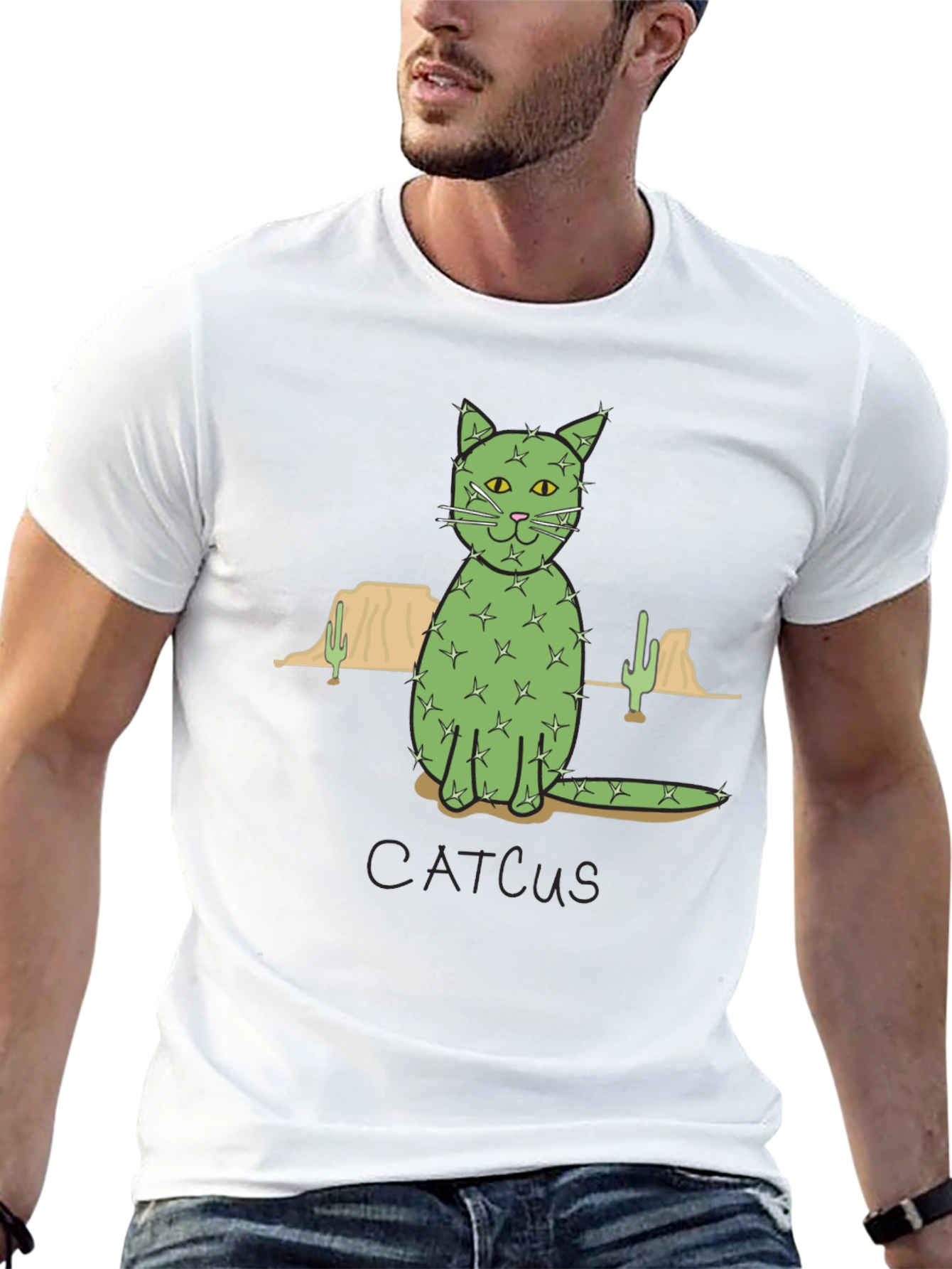 Cactus Cat T-Shirt - Desert Humor Tee