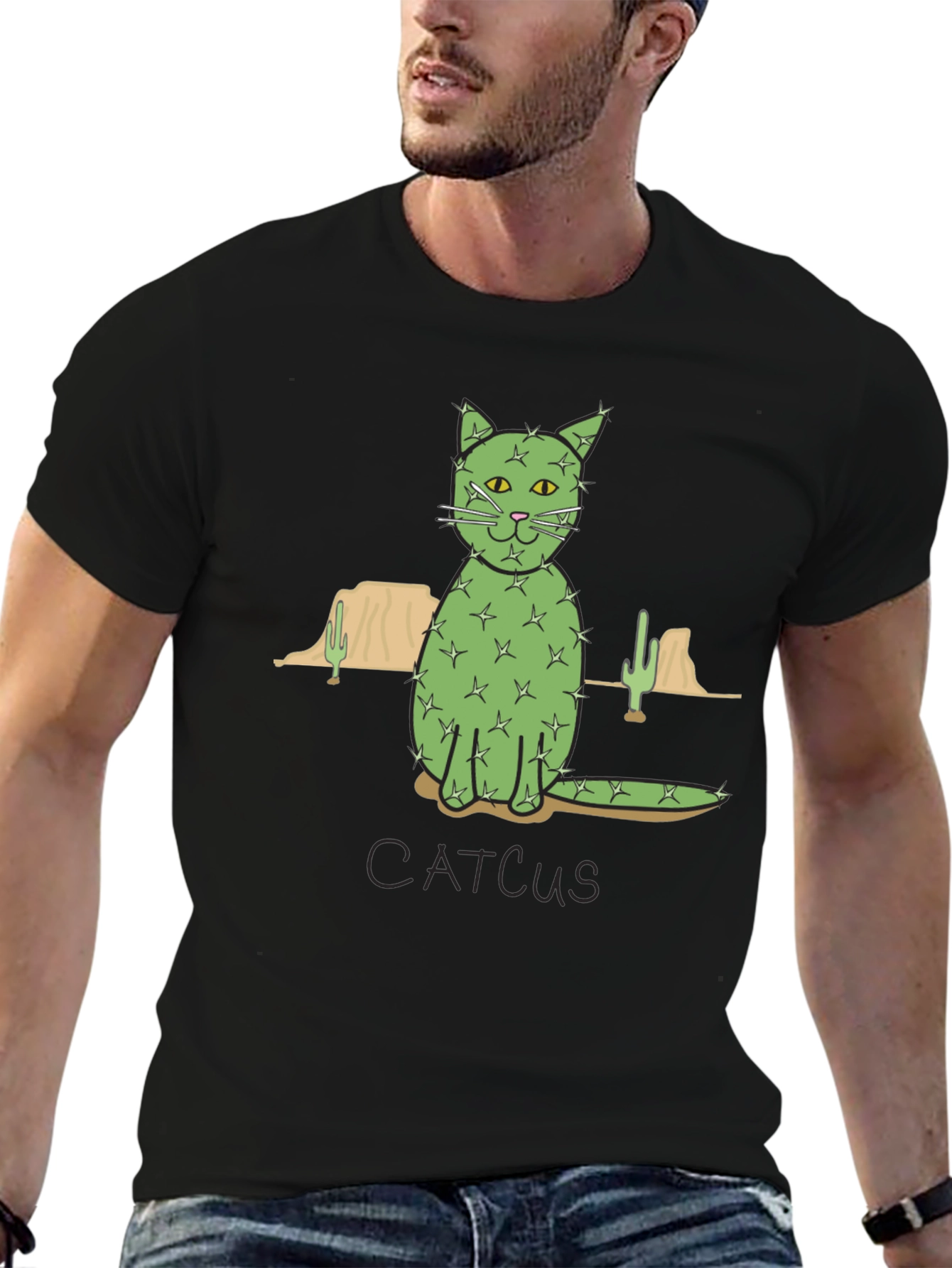 Cactus Cat T-Shirt - Desert Humor Tee