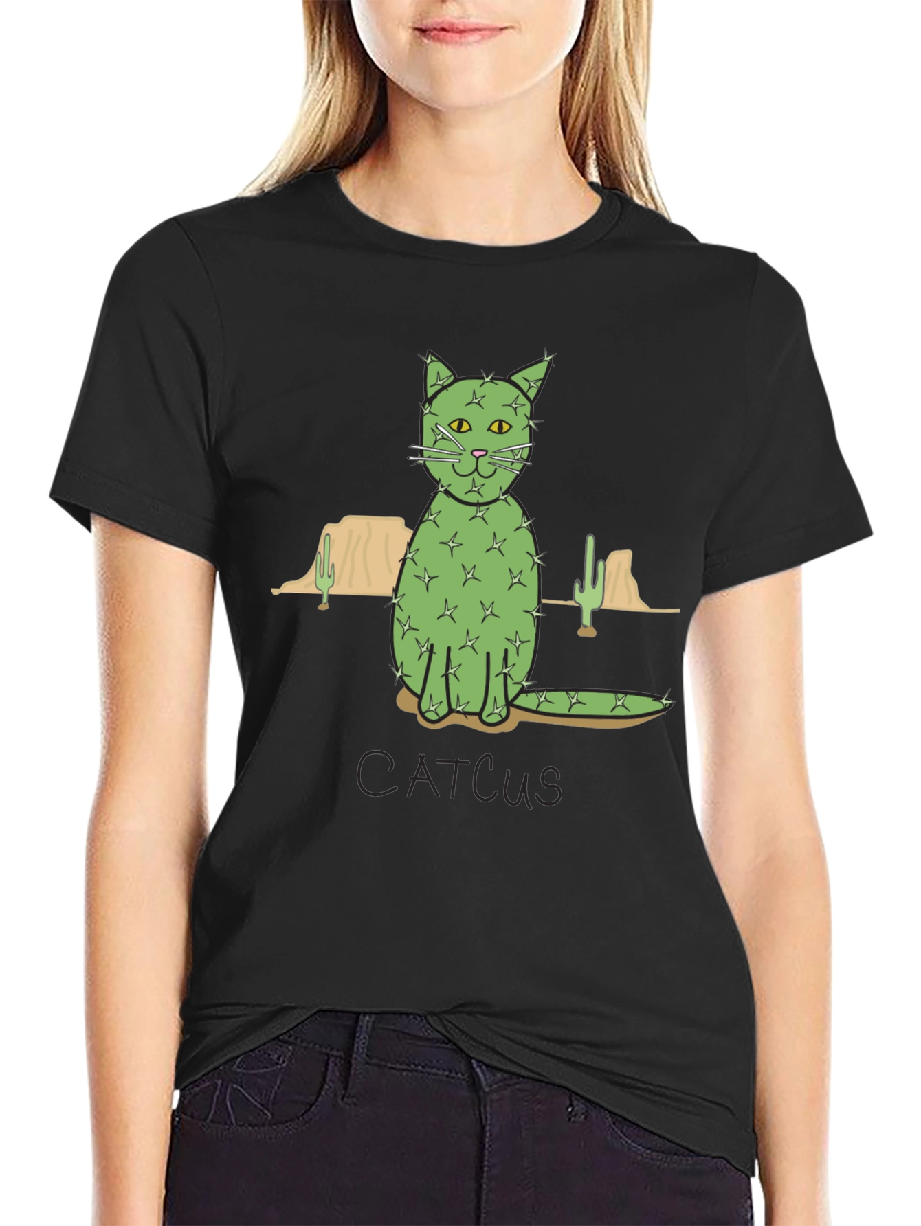 Cactus Cat T-Shirt - Desert Humor Tee