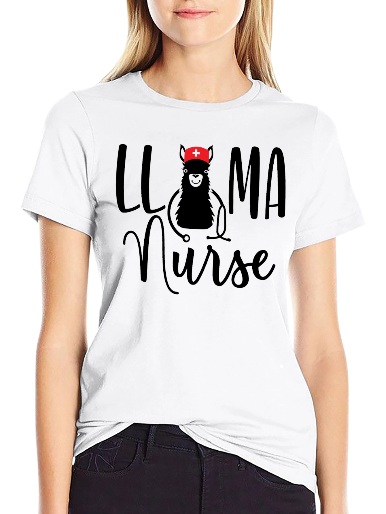 Llama Nurse T-Shirt Funny Graphic Tee