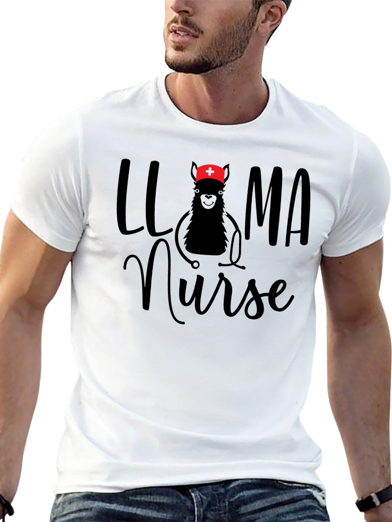 Llama Nurse T-Shirt Funny Graphic Tee